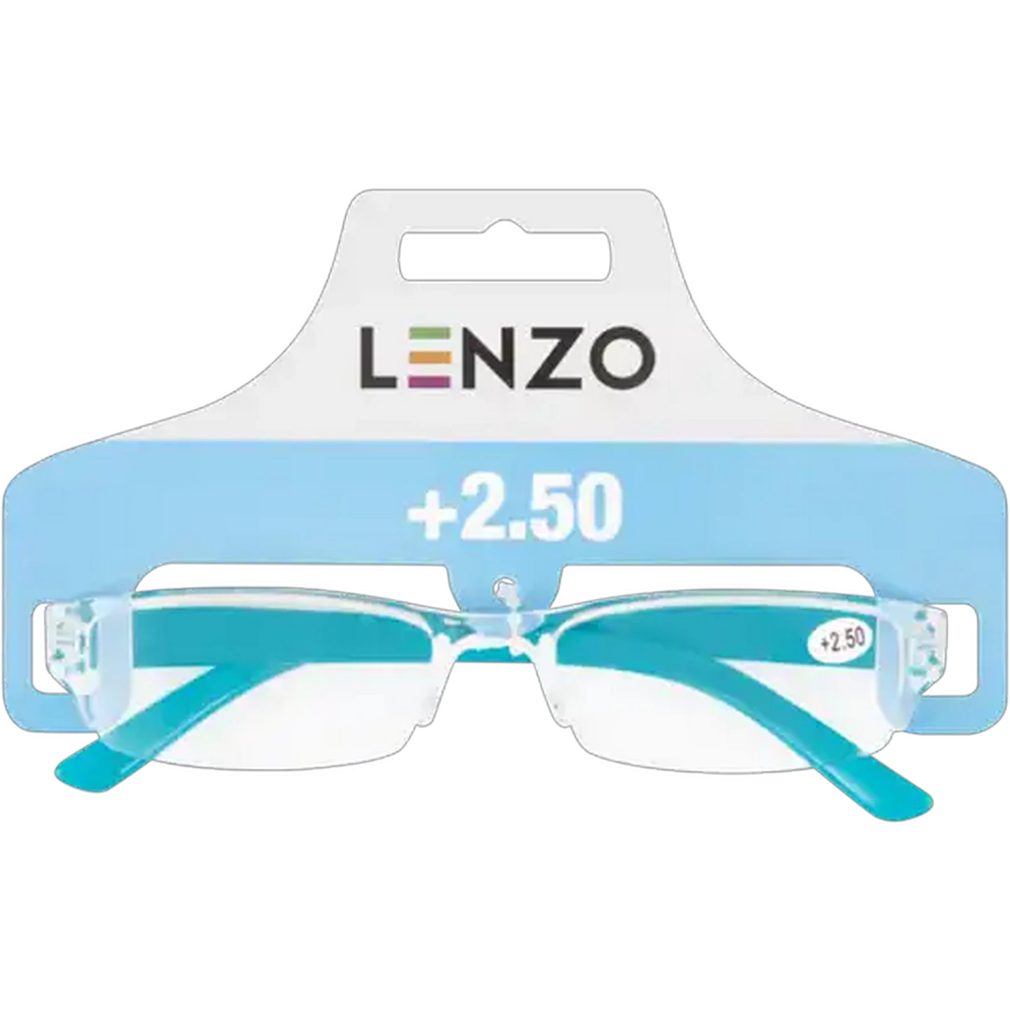 Image of LENZO Designer Eyes Turquoise +2.5 Slim Reading Glasses