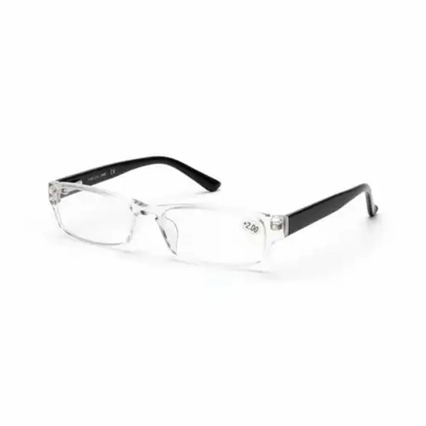 Image of LENZO Designer Eyes Black +2.0 Slim Reading Glasses