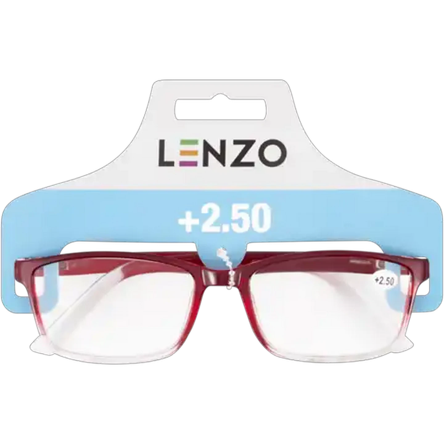Image of LENZO Designer Eyes Red +2.5 Ombre Reading Glasses