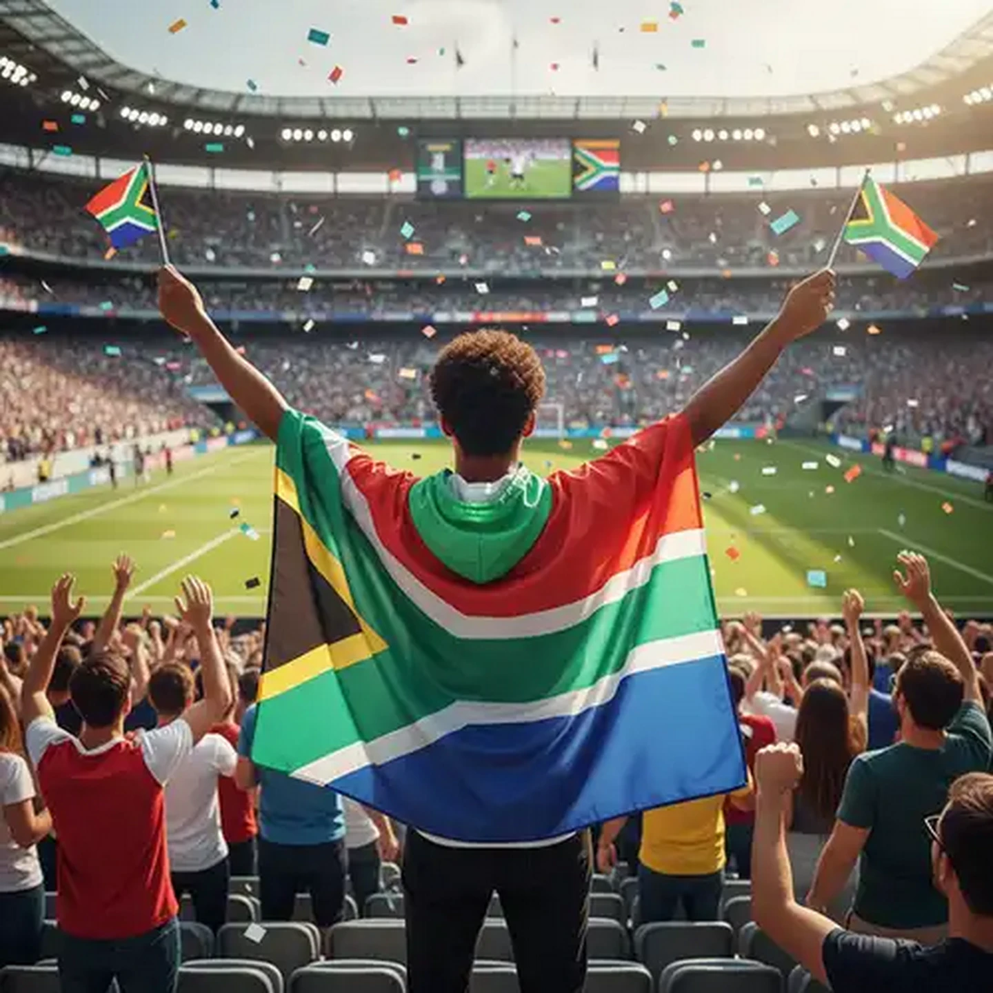 Image of South African Supporter Gear Body Wrap Flag 98 x 147cm
