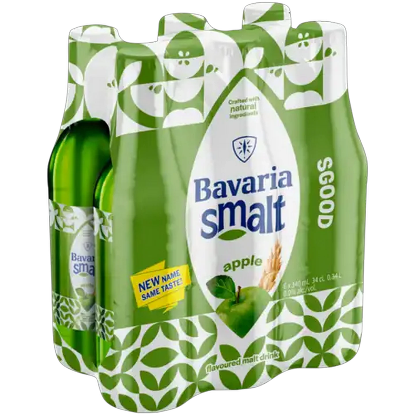 Image of Bavaria Apple Flavoured Non-Alcoholic Malt Drink Bottles 6 x 340ml