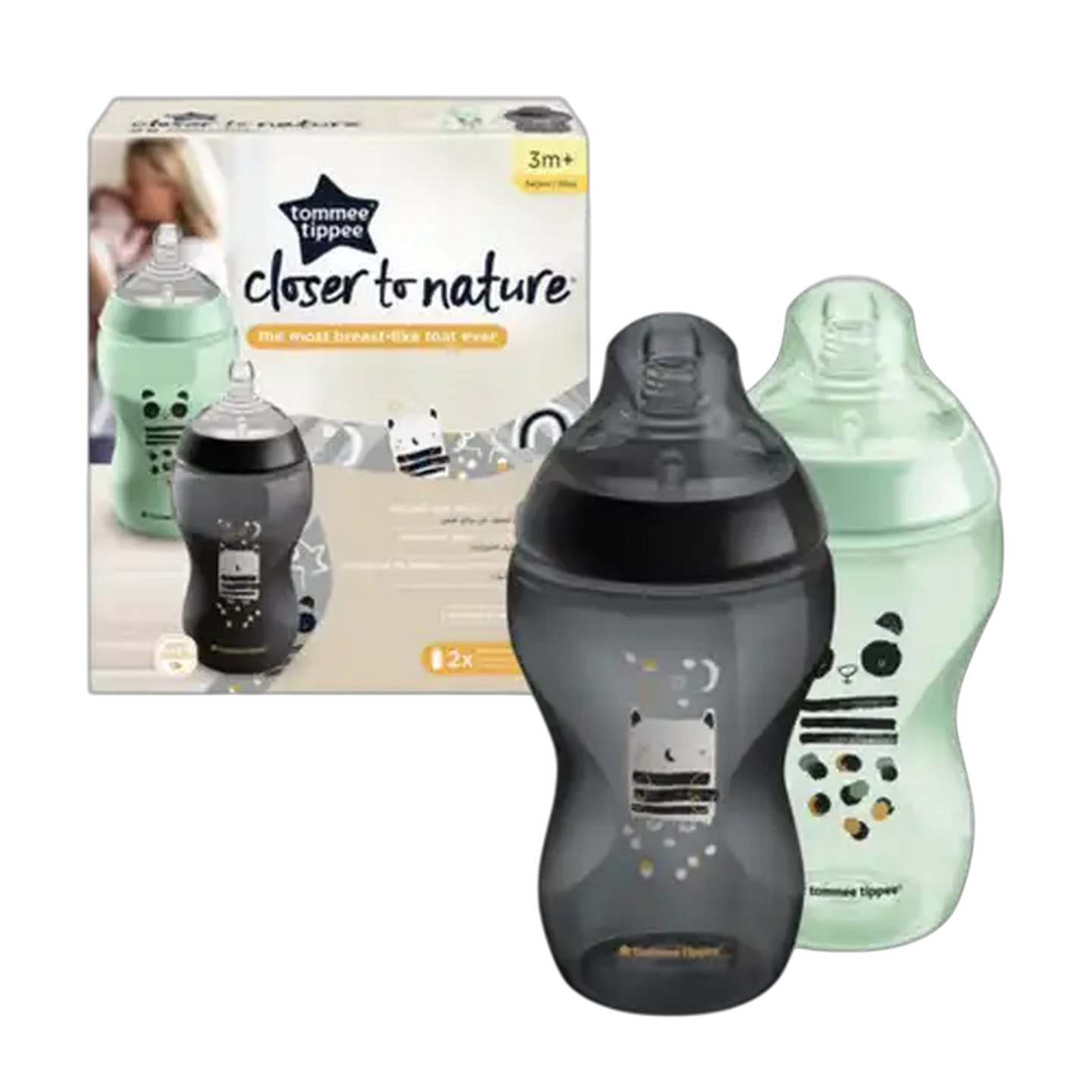 Image of Tommee Tippee Deco Boy Bottle 3 Months + 340ml (Design May Vary)
