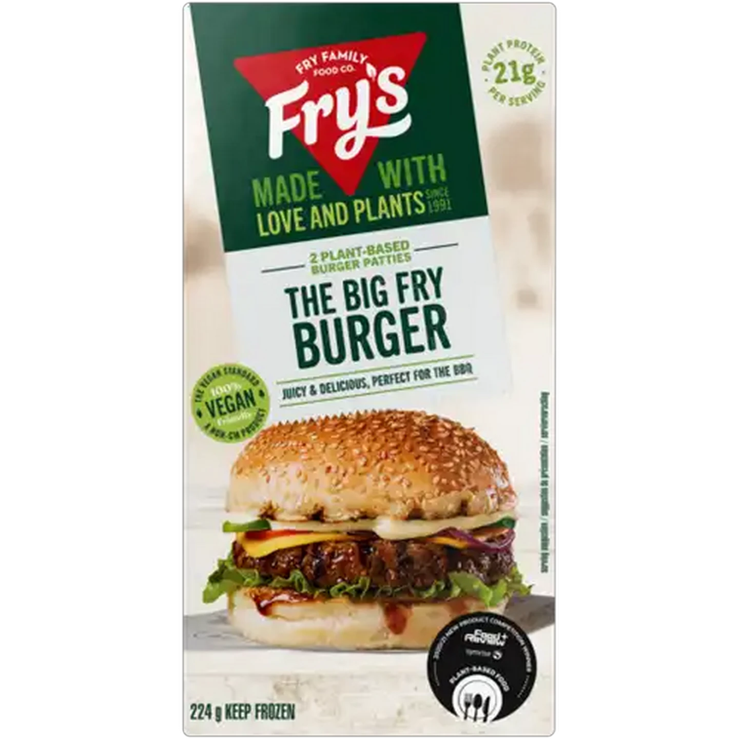 Image of Fry's Frozen The Big Fry Plant-Based Burger Patties 224g