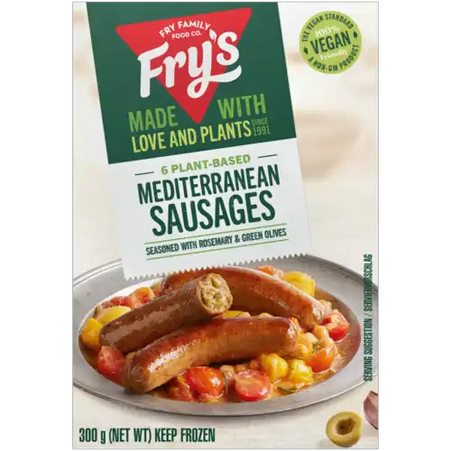 Image of Fry's Frozen Vegetarian Mediterranean Sausages 300g