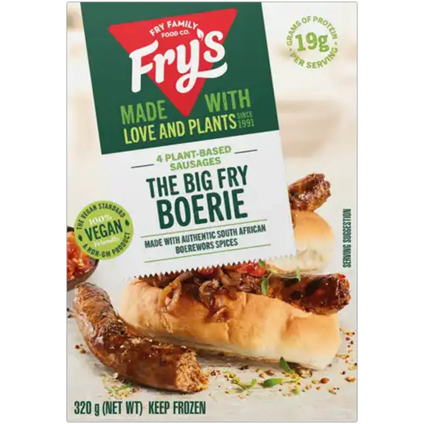 Image of Fry's Frozen The Big Fry Boerie Plant-Based Sausages 320g