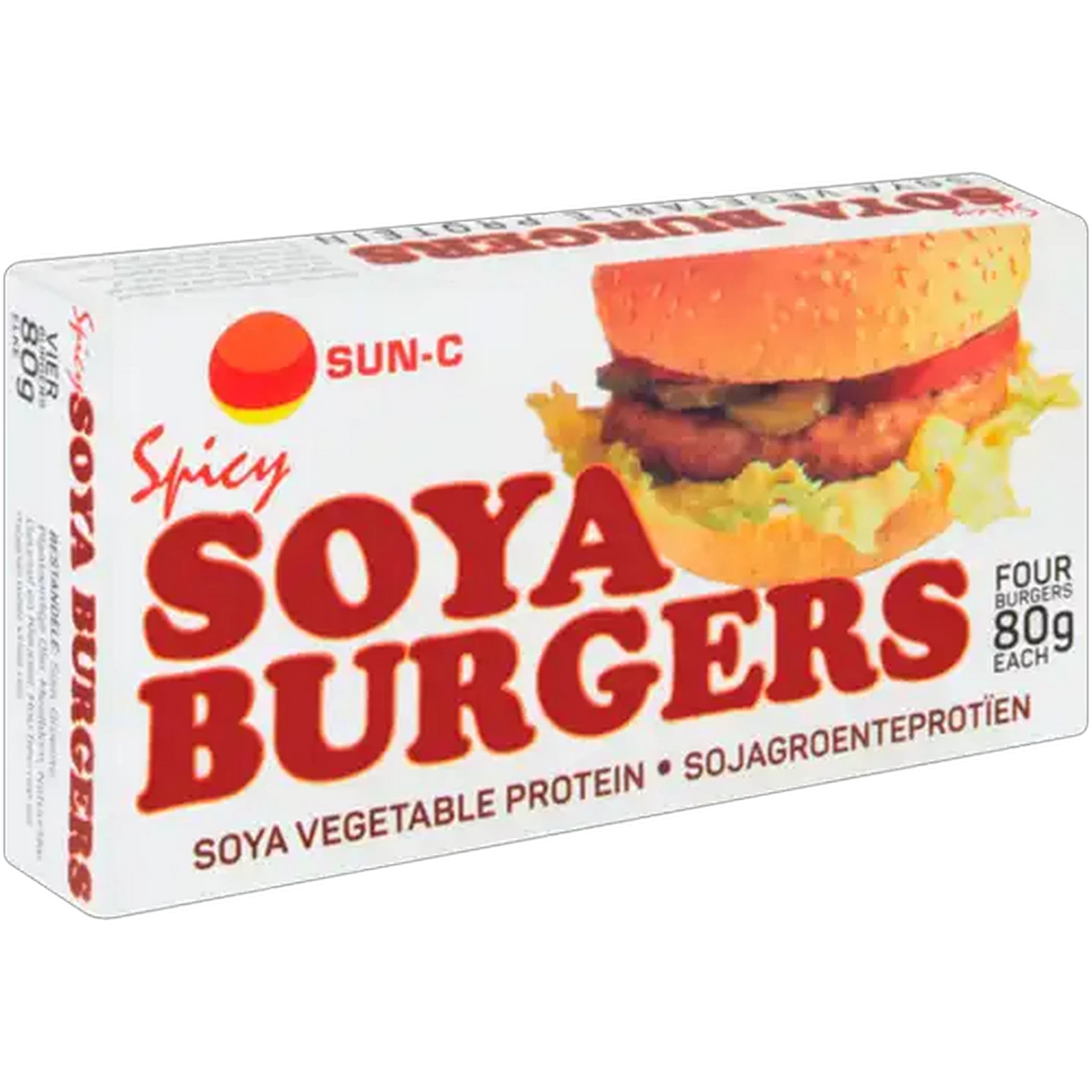 Image of Sun-C Frozen Spicy Soya Burgers 4 x 80g