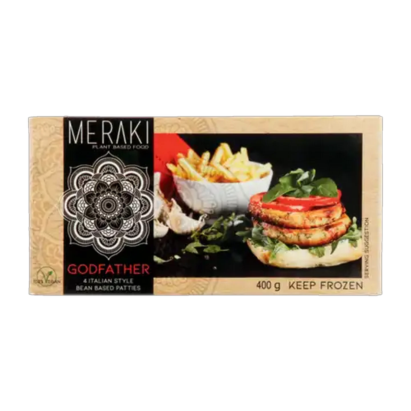 Image of Meraki Frozen Godfather Italian Style Bean Based Patties 4 x 400g
