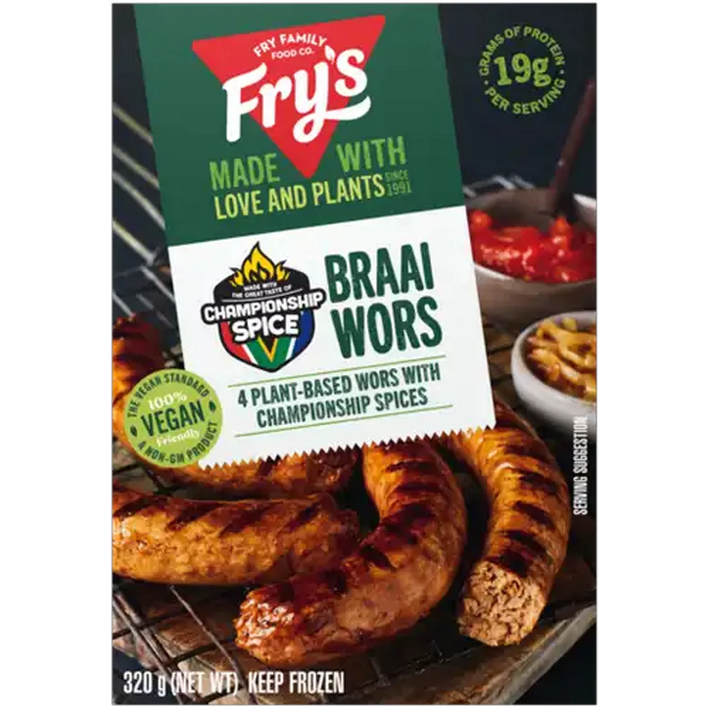 Image of Fry's Frozen Championship Spice Vegetarian Wors 320g