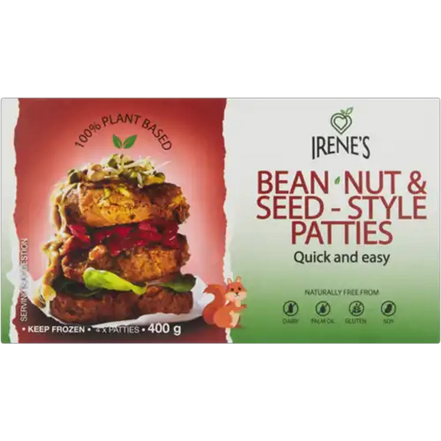 Image of Irene's Frozen Bean Nut & Seed Patties 400g