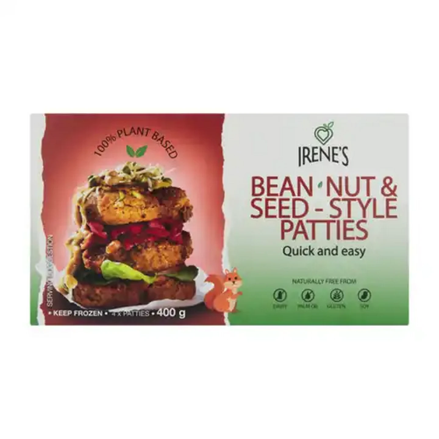 Image of Irene's Frozen Bean Nut & Seed Patties 400g
