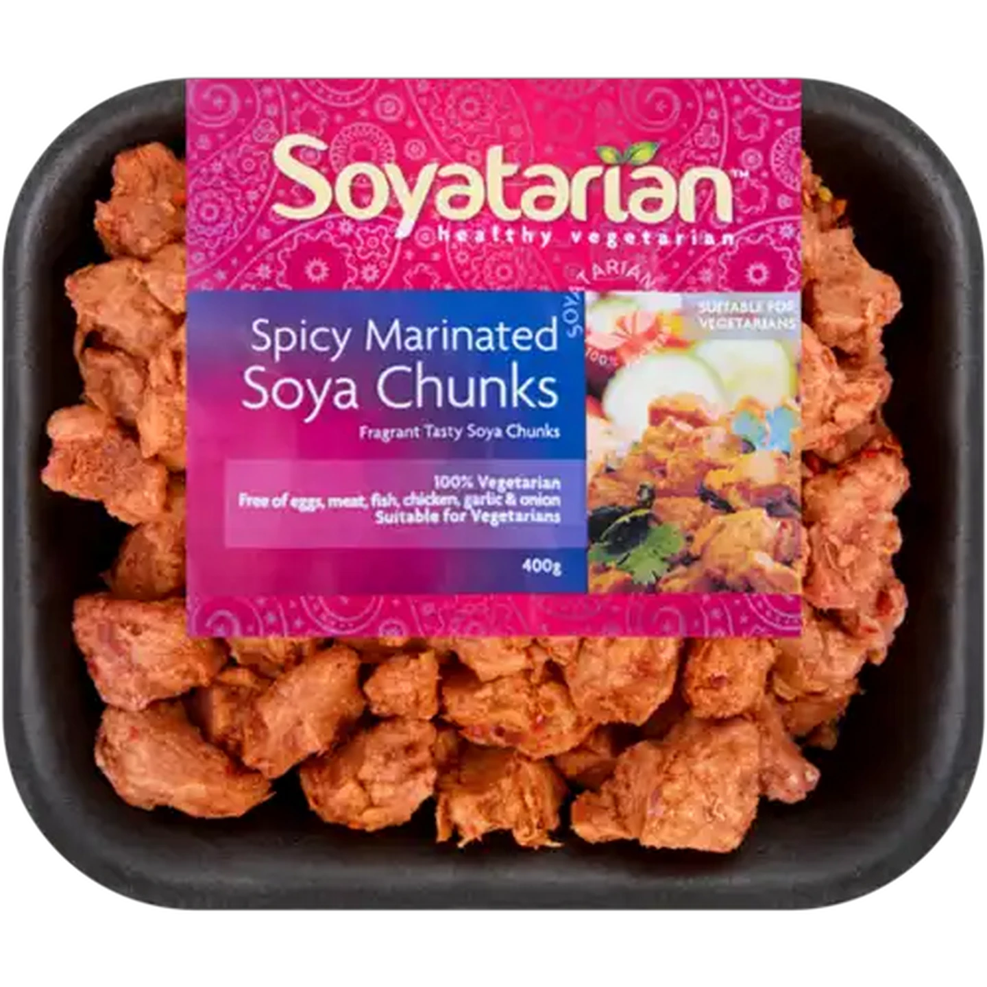 Image of Soyatarian Frozen Spicy Marinated Soya Chunks 400g