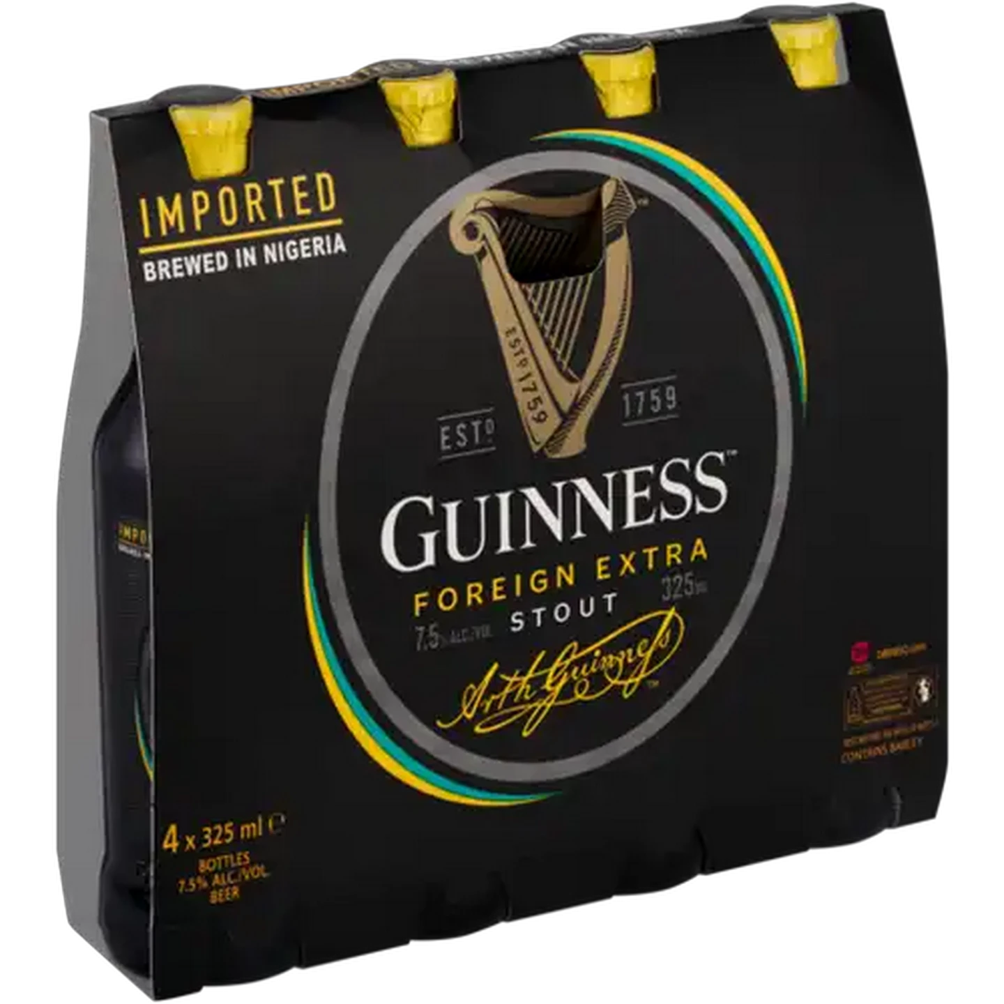 Image of Guinness Foreign Extra Stout Beer Bottles 4 x 325ml