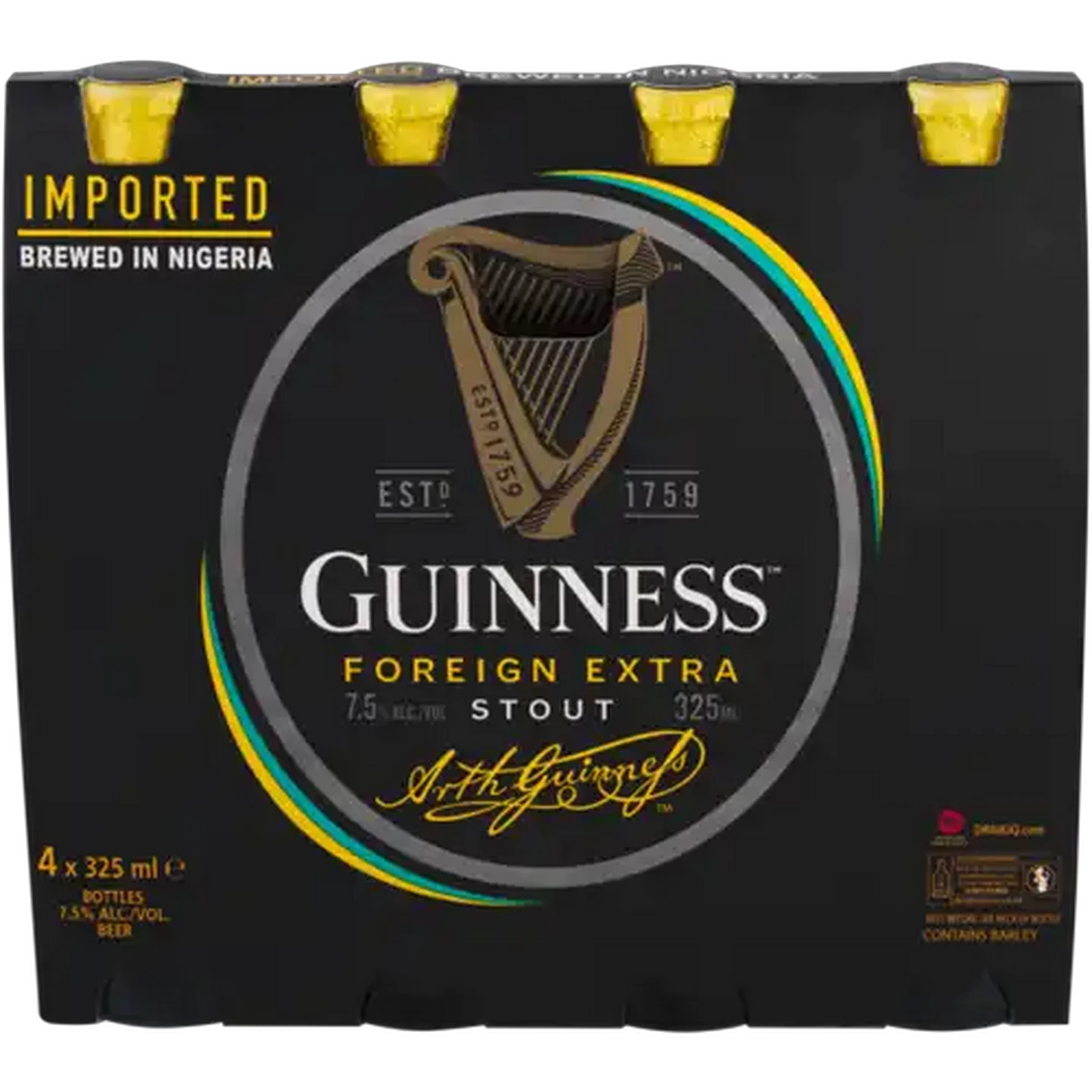 Image of Guinness Foreign Extra Stout Beer Bottles 4 x 325ml