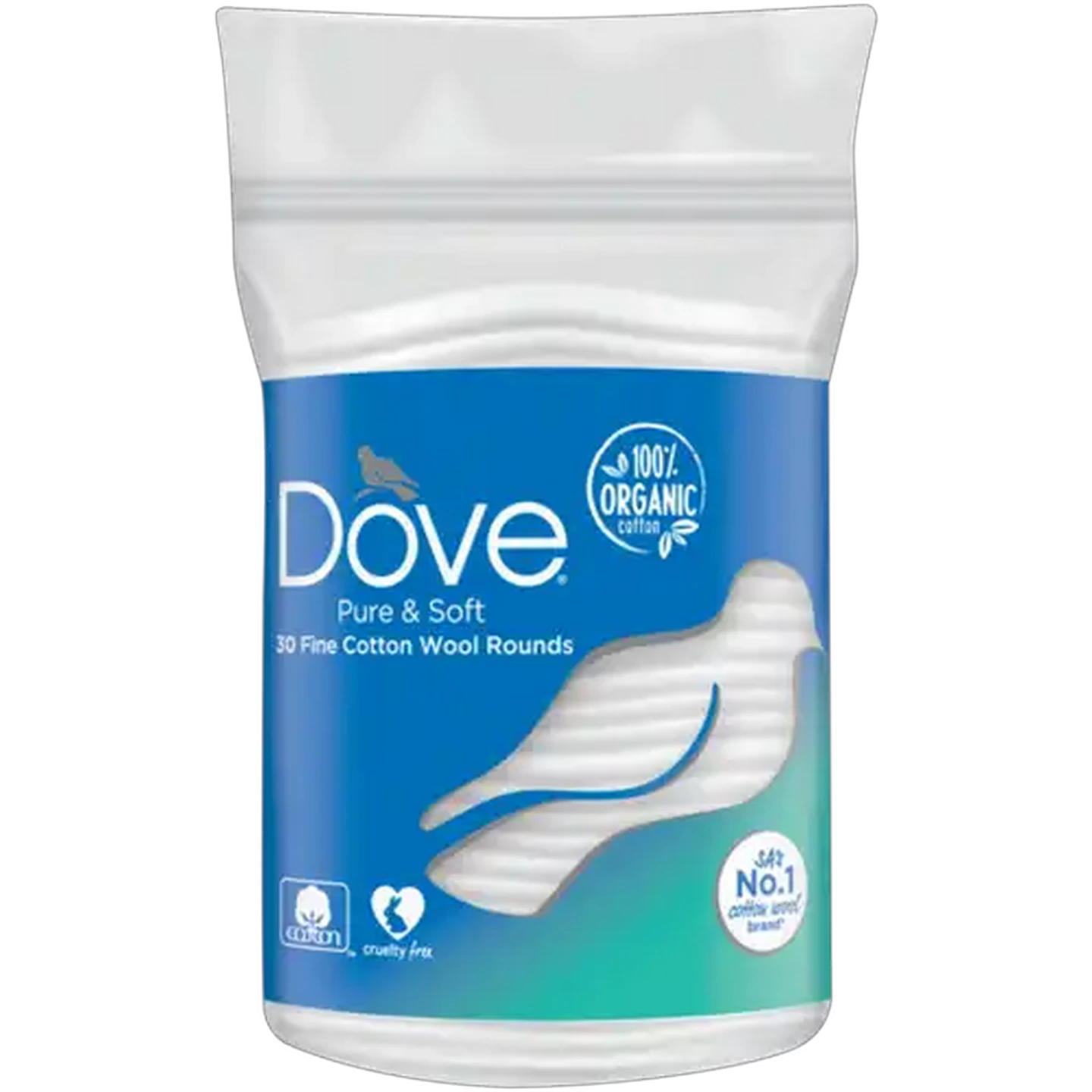 Image of Dove Fine Cotton Wool Rounds 30 Pack