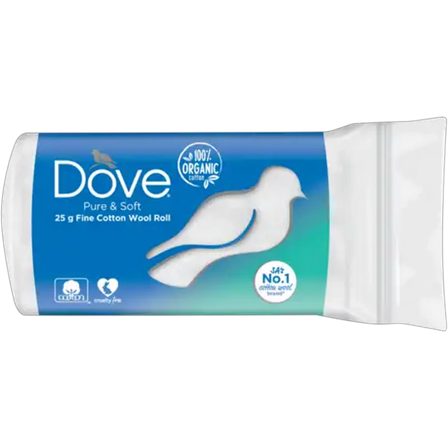 Image of Dove White Fine Cotton Wool Roll 25g