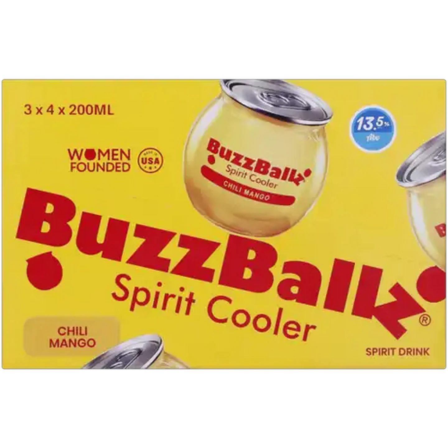 Image of BuzzBallz Gluten Free Chili Mango Flavoured Spirit Cooler Cans 12 x 200ml