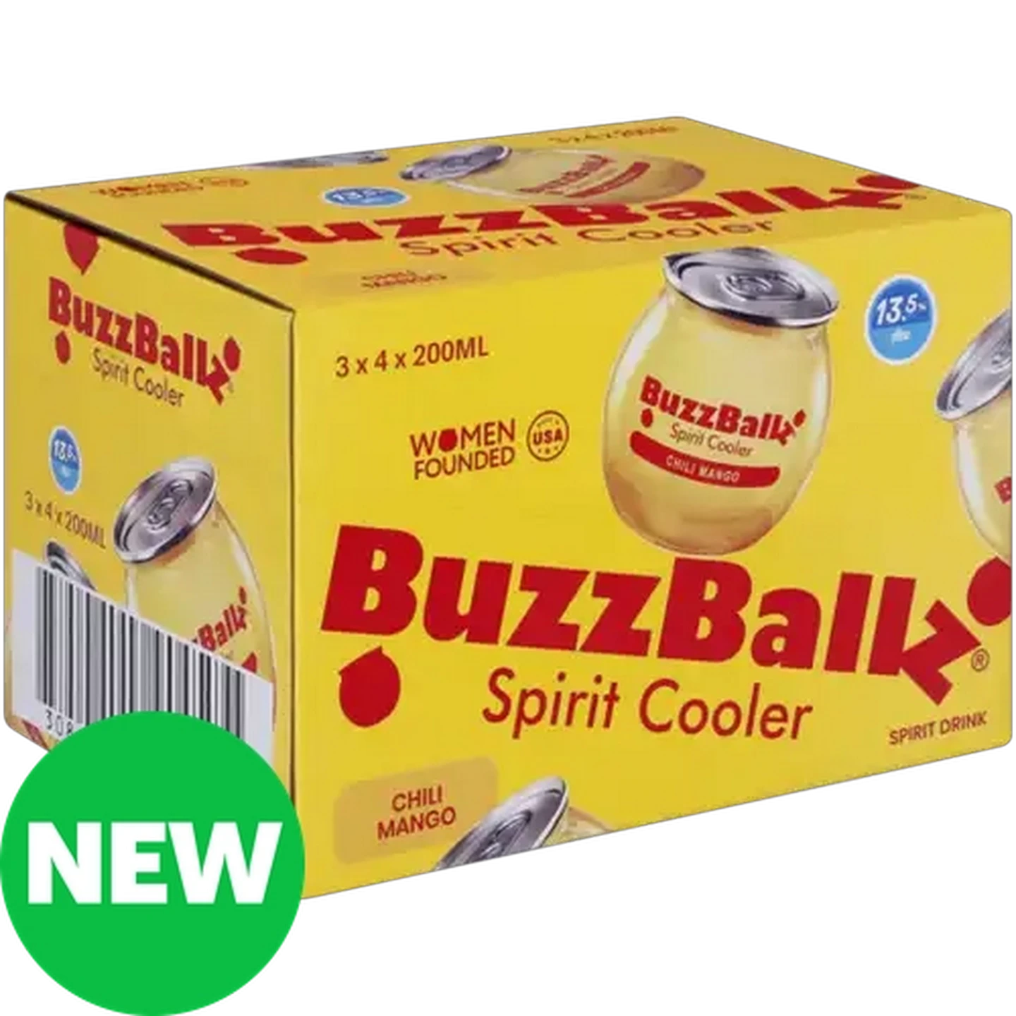 Image of BuzzBallz Gluten Free Chili Mango Flavoured Spirit Cooler Cans 12 x 200ml