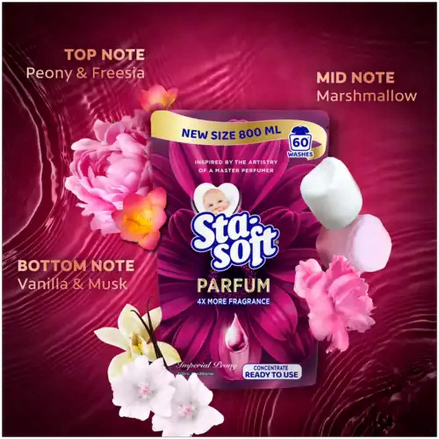 Image of Sta-soft Parfum Imperial Peony Fabric Conditioner 800ml