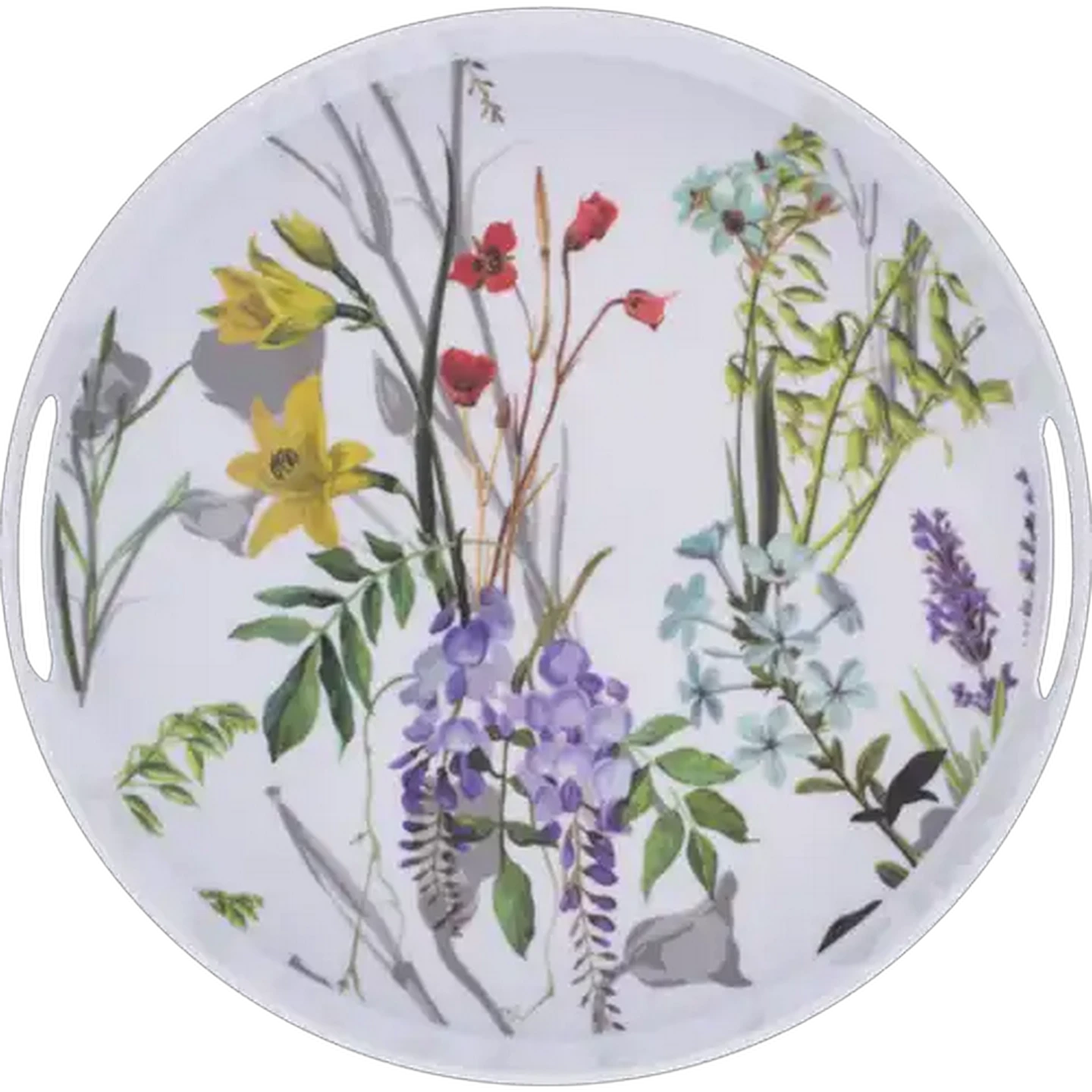 Image of Floral Print Round Melamine Tray 38.5cm