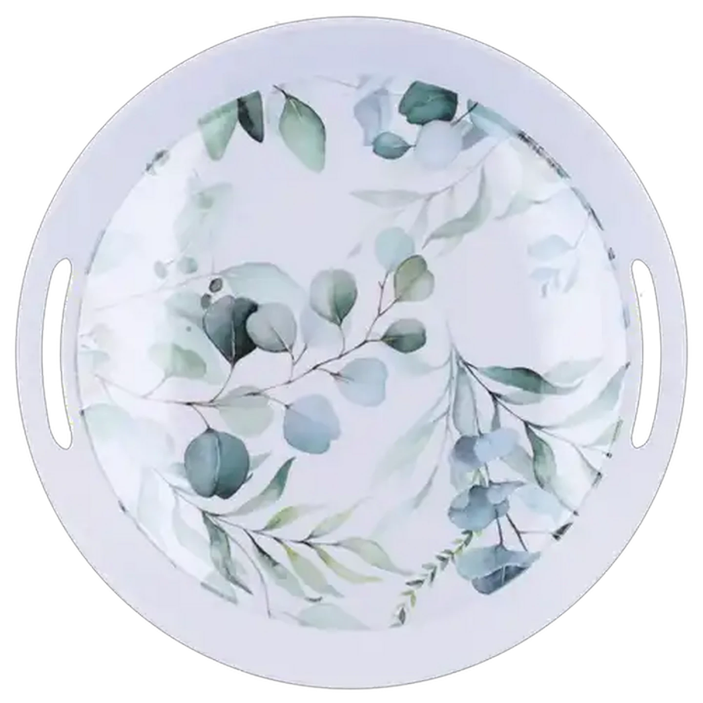 Image of Floral Print Round Melamine Tray 34.5cm