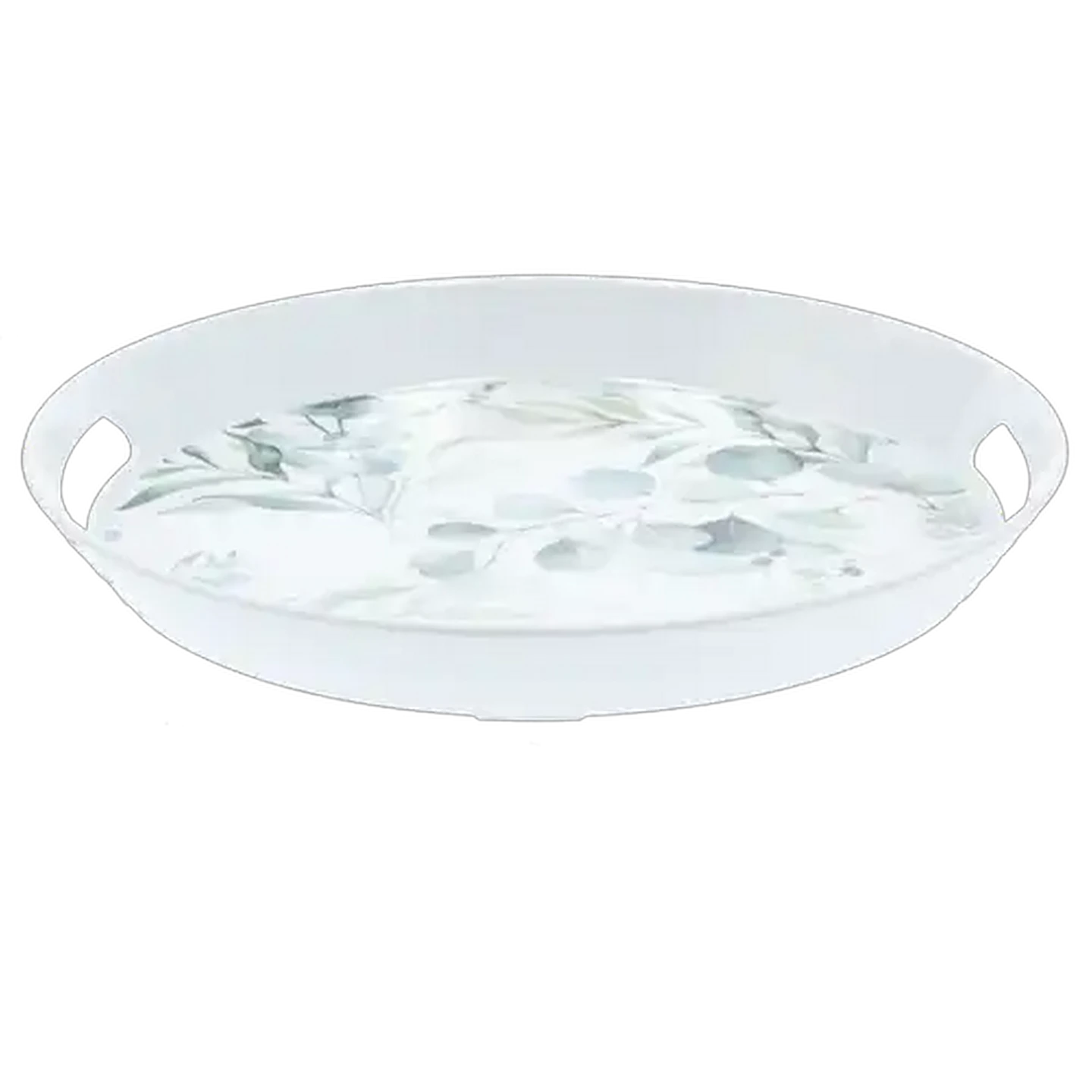 Image of Floral Print Round Melamine Tray 34.5cm