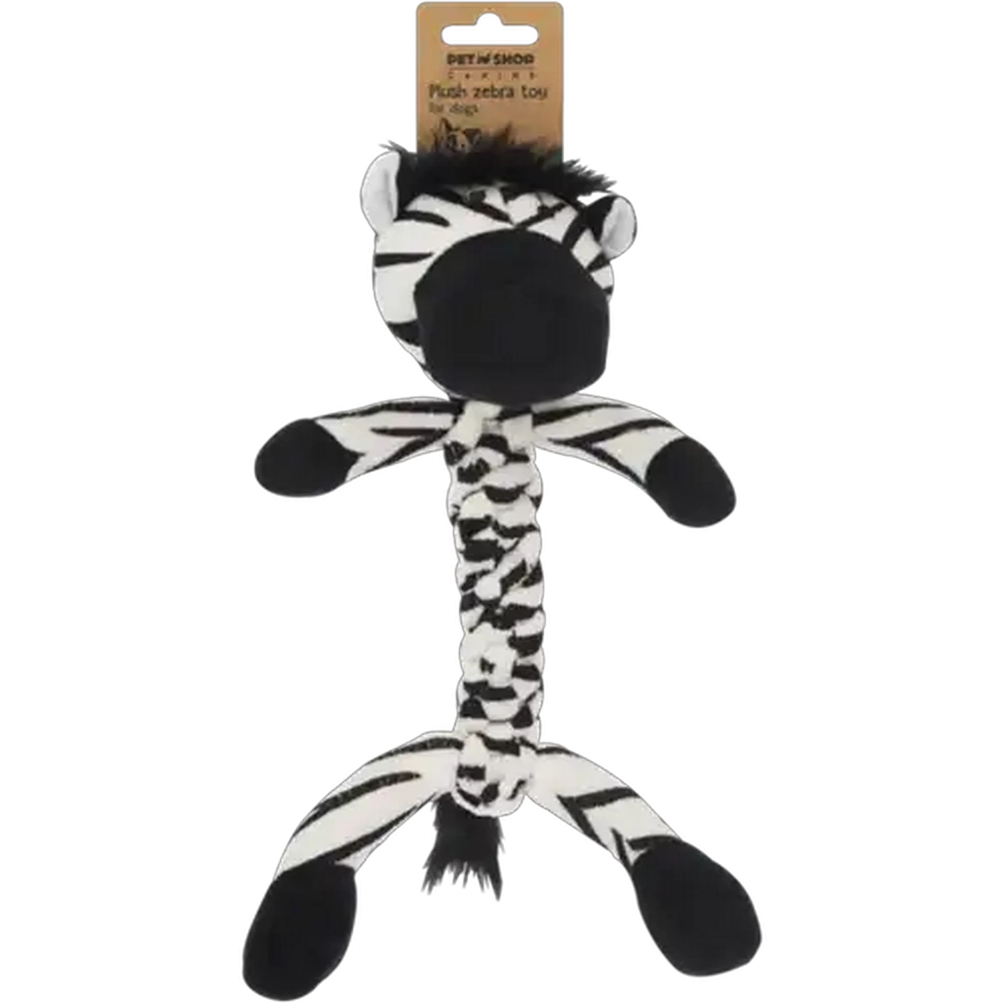 Image of Petshop Black & White Zebra Plush Dog Toy