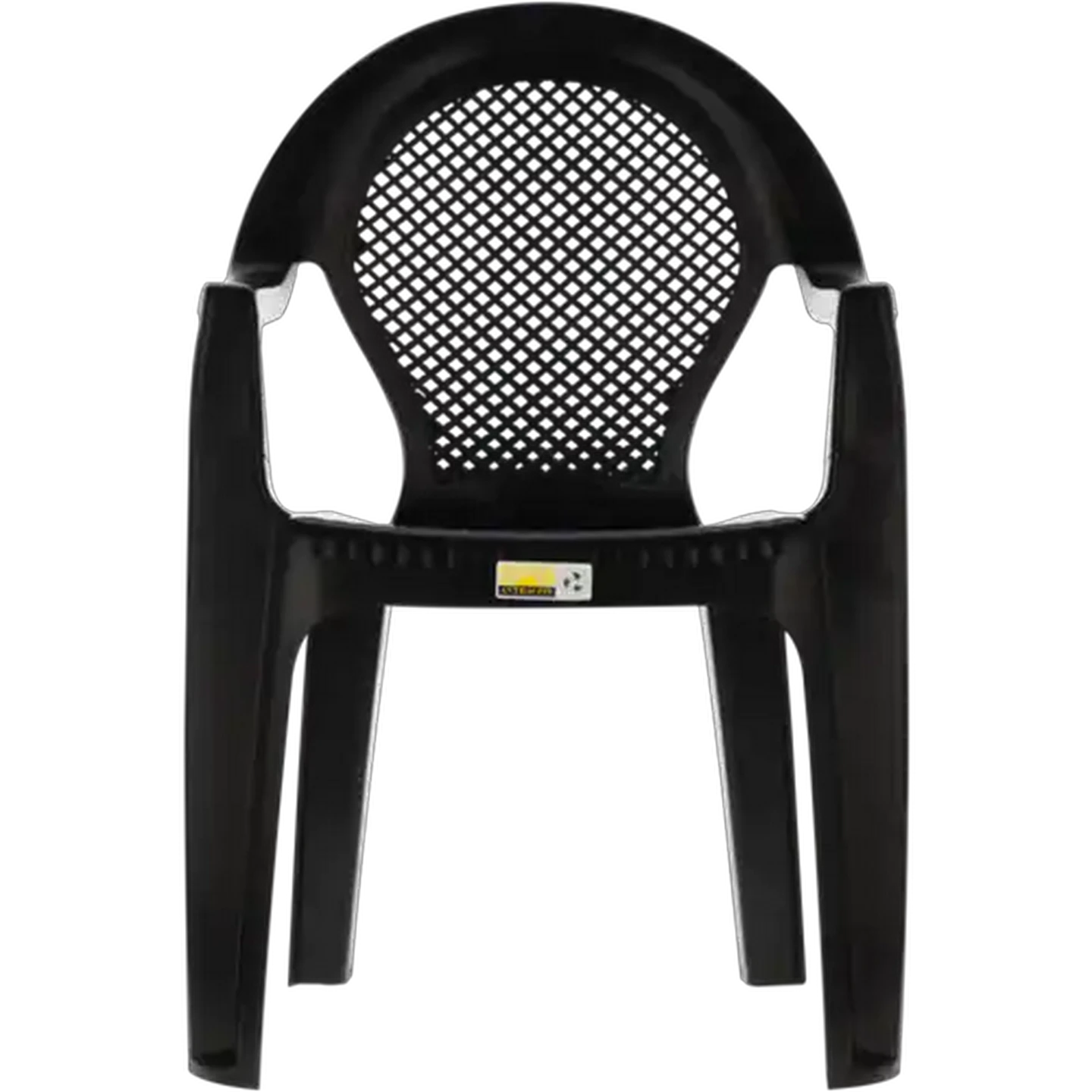 Image of Gold Sun Black Midback Plastic Outdoor Chair