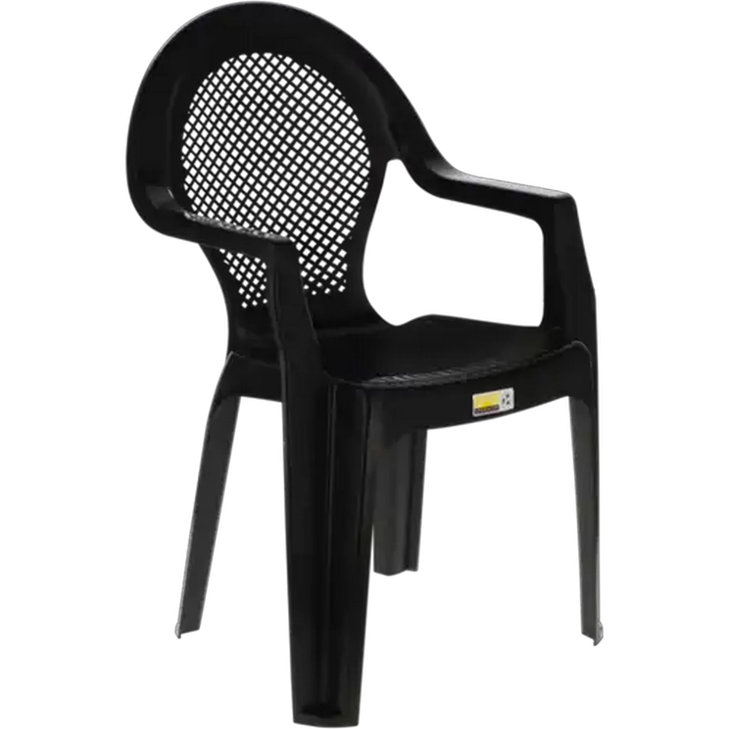 Image of Gold Sun Black Midback Plastic Outdoor Chair