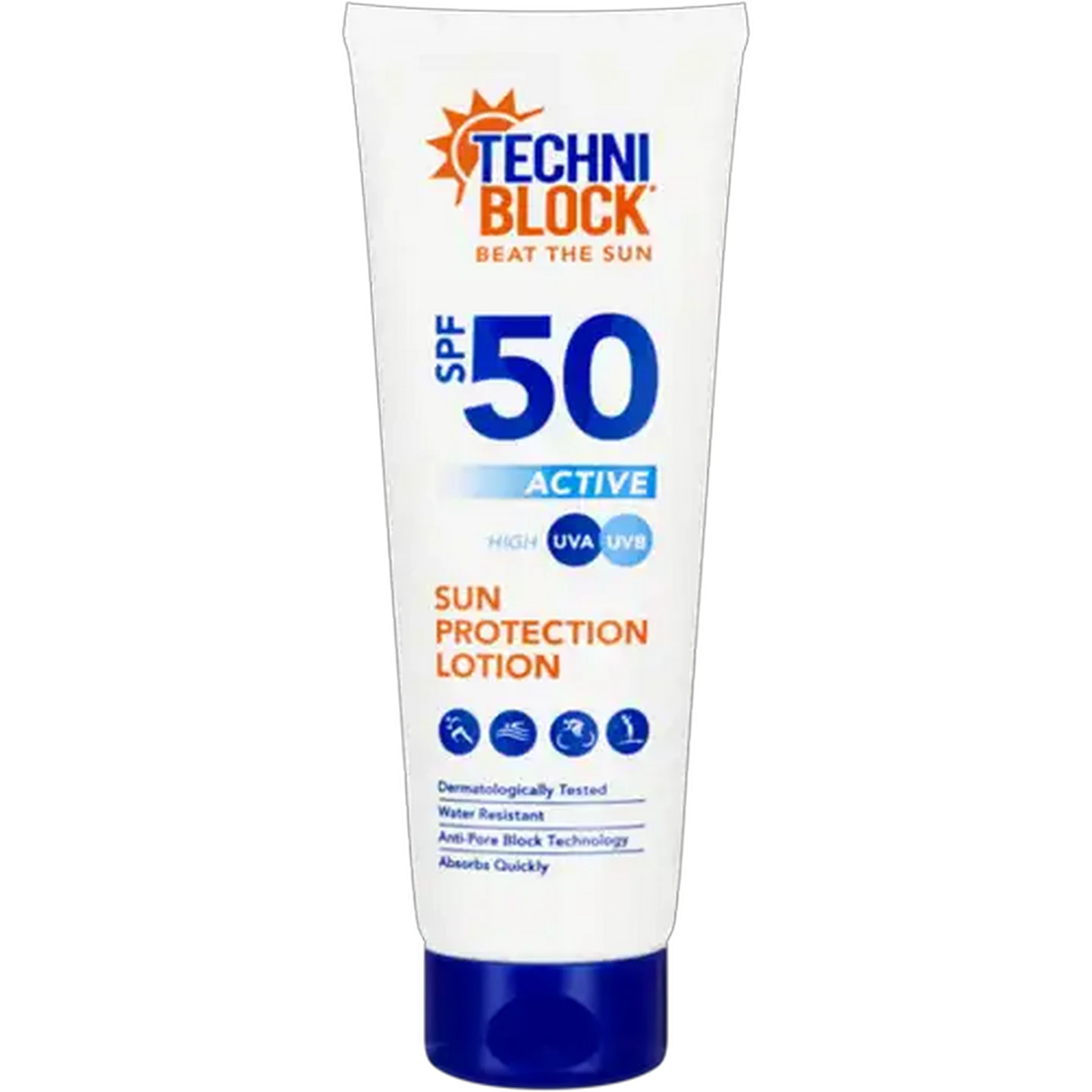 Image of Techniblock SPF50 Active Sun Protection Lotion 125ml