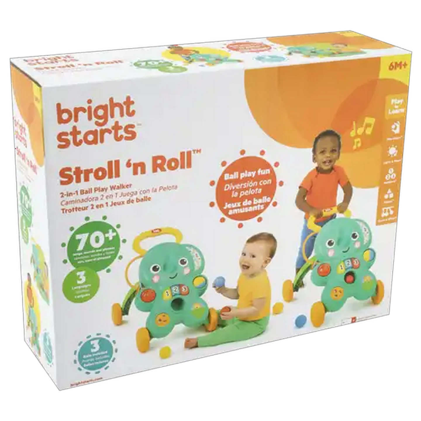 Image of Bright Starts 2In1 Stroll n Roll Walker 6 Months +