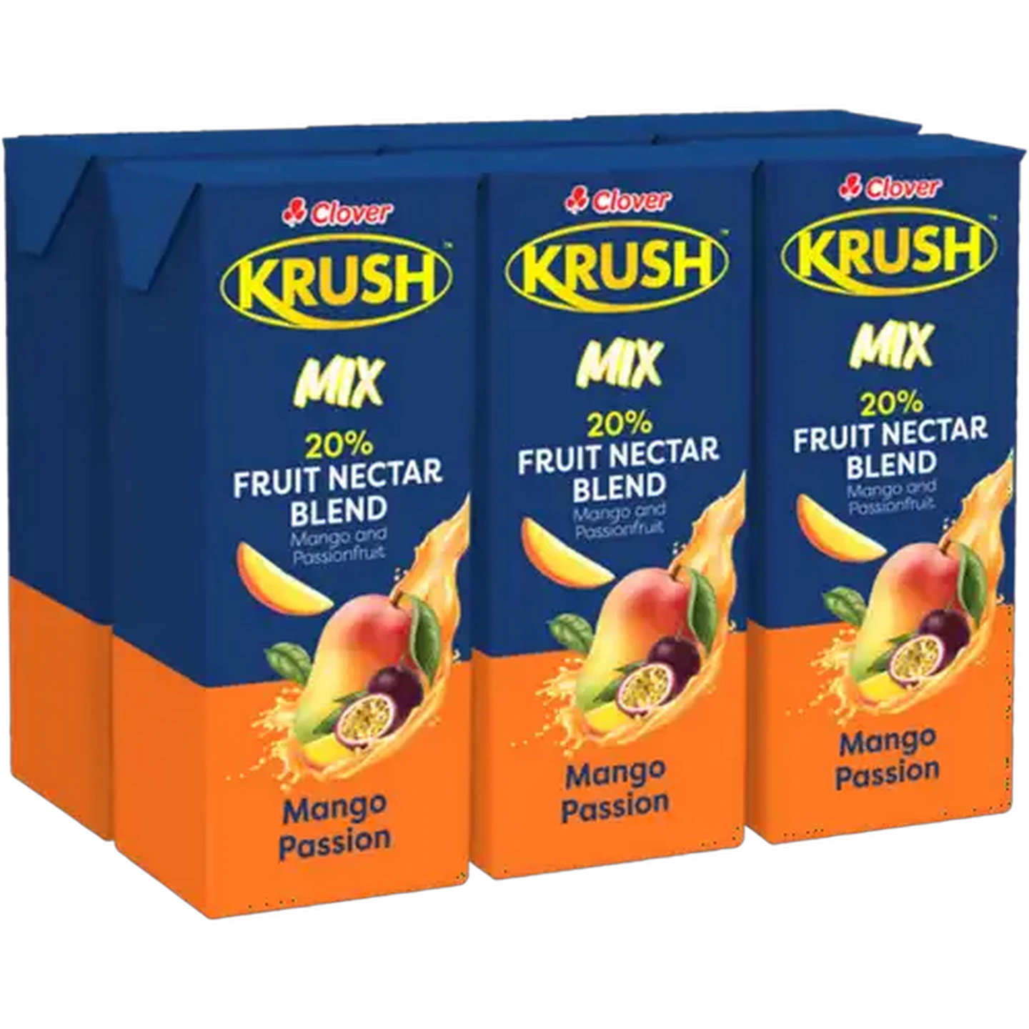 Image of Clover Krush Mango Passion Mix 20% Fruit Nectar Blend 6 x 200ml