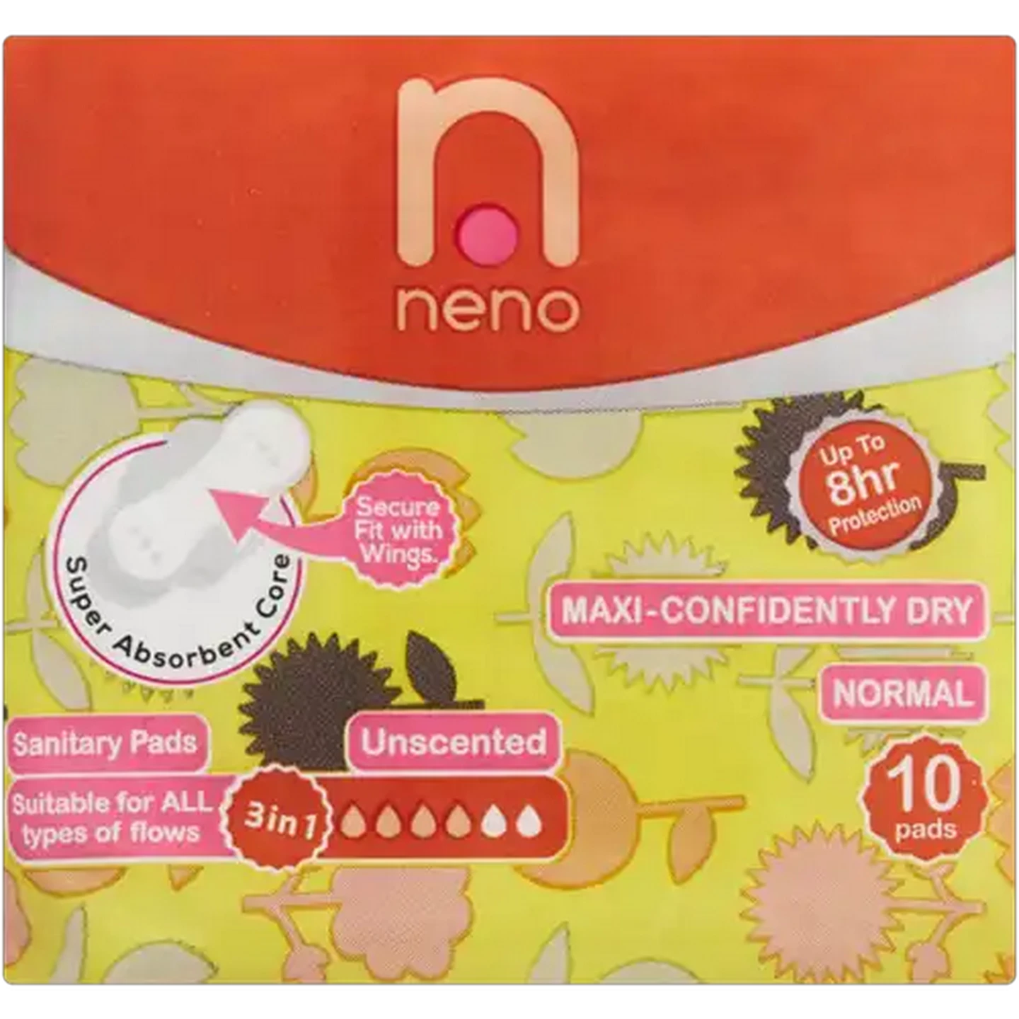 Image of Neno Normal Maxi-Confidently Dry Unscented Sanitary Pads 10 Pack