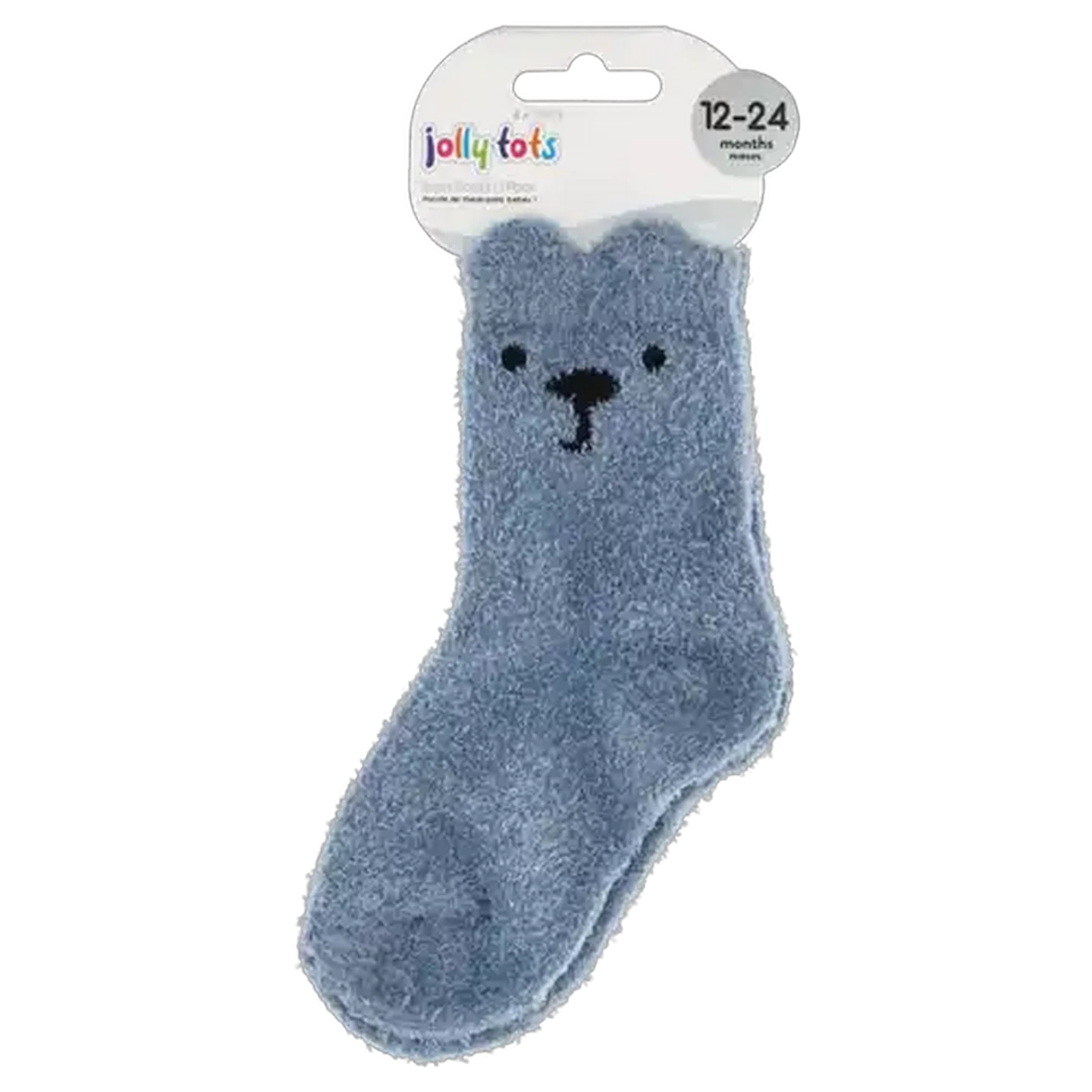 Image of Jolly Tots Blue Fuzzy Baby Socks 12-24 Months