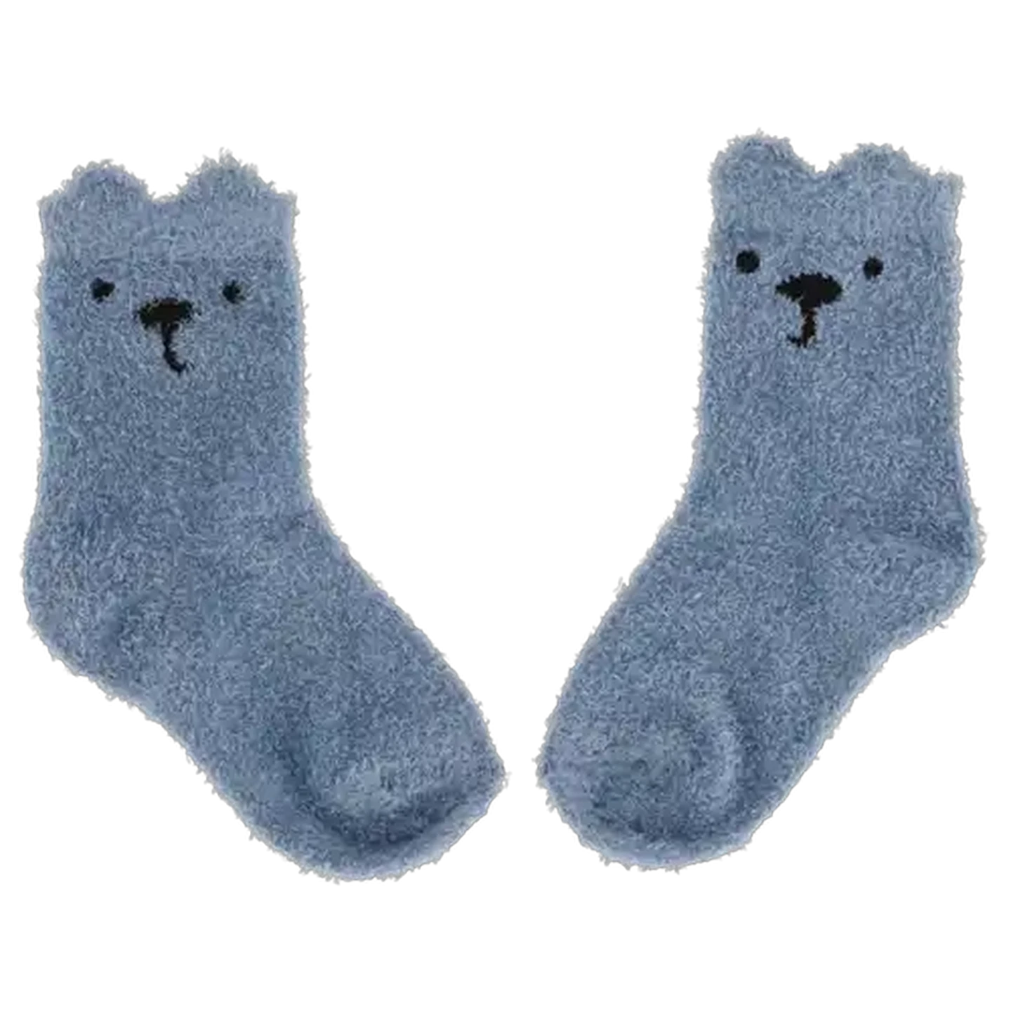 Image of Jolly Tots Blue Fuzzy Baby Socks 0-12 Months