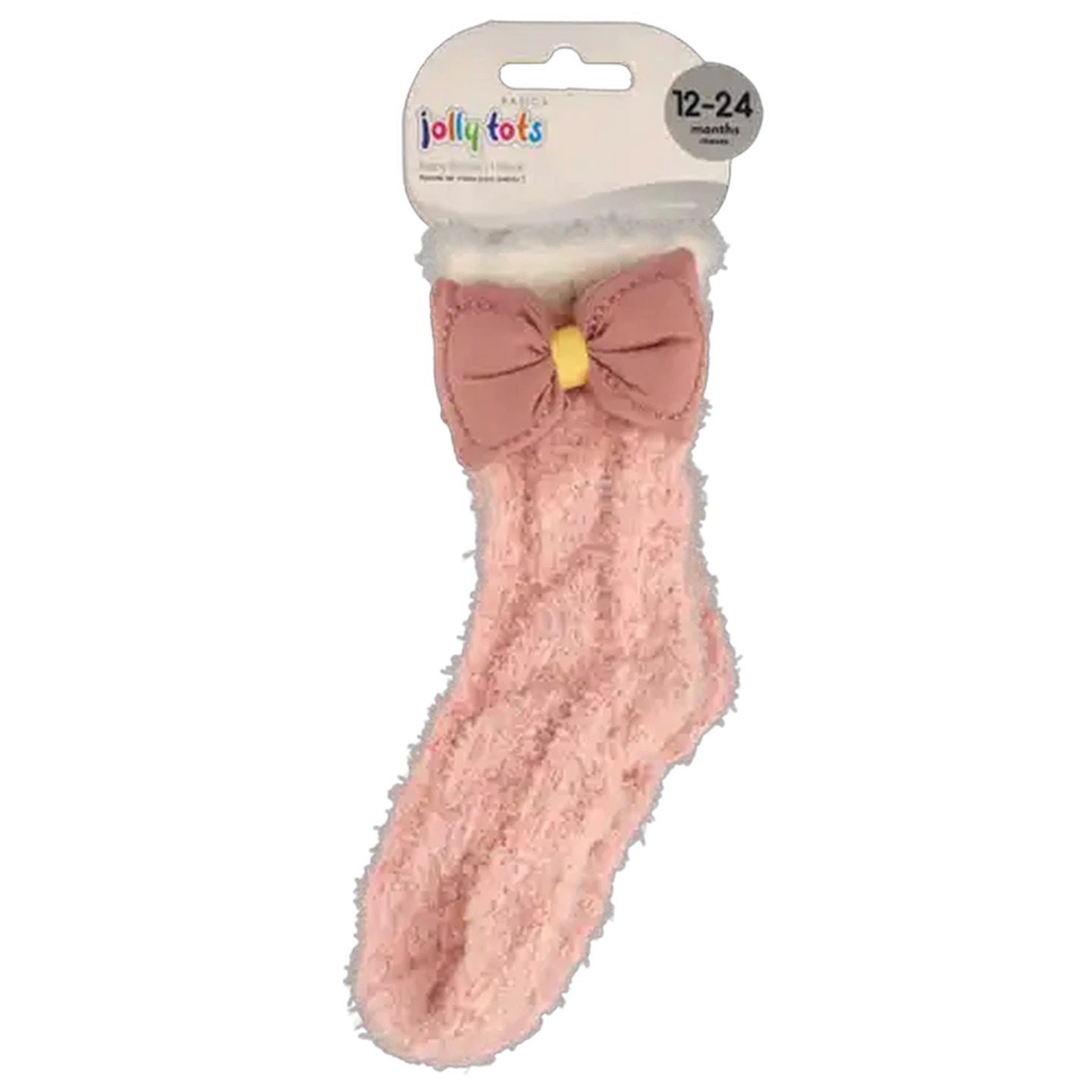 Image of Jolly Tots Pink 3D Cosy Baby Socks 12-24 Months