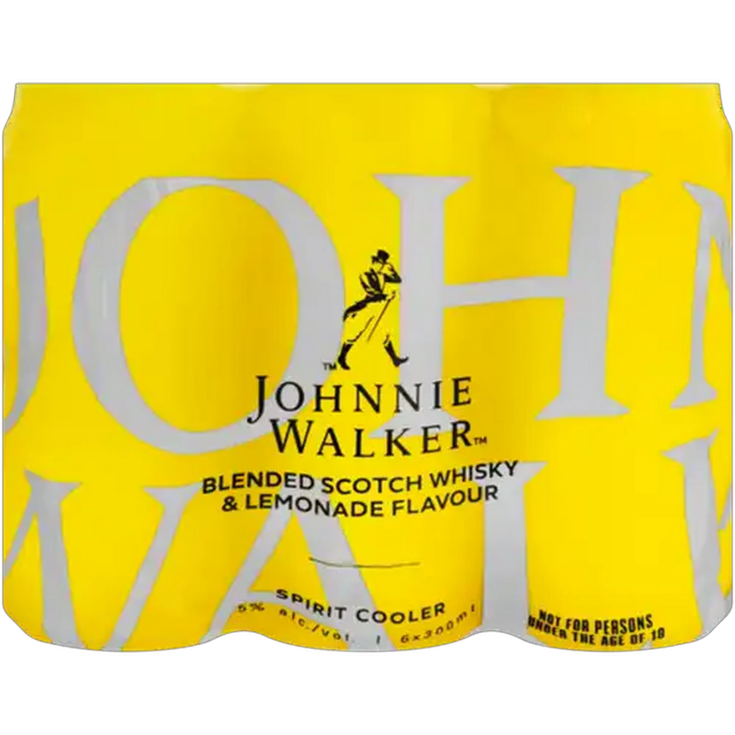 Image of Johnnie Walker Lemonade Flavour Blended Scotch Whisky Spirit Cooler Cans 6 x 300ml