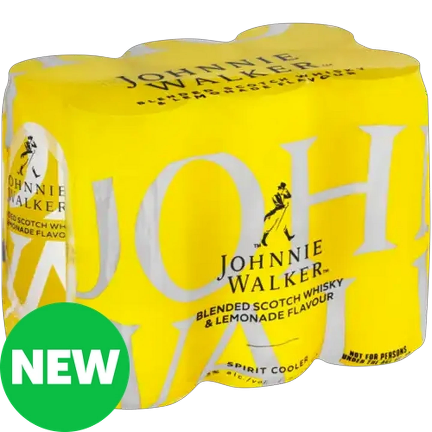 Image of Johnnie Walker Lemonade Flavour Blended Scotch Whisky Spirit Cooler Cans 6 x 300ml
