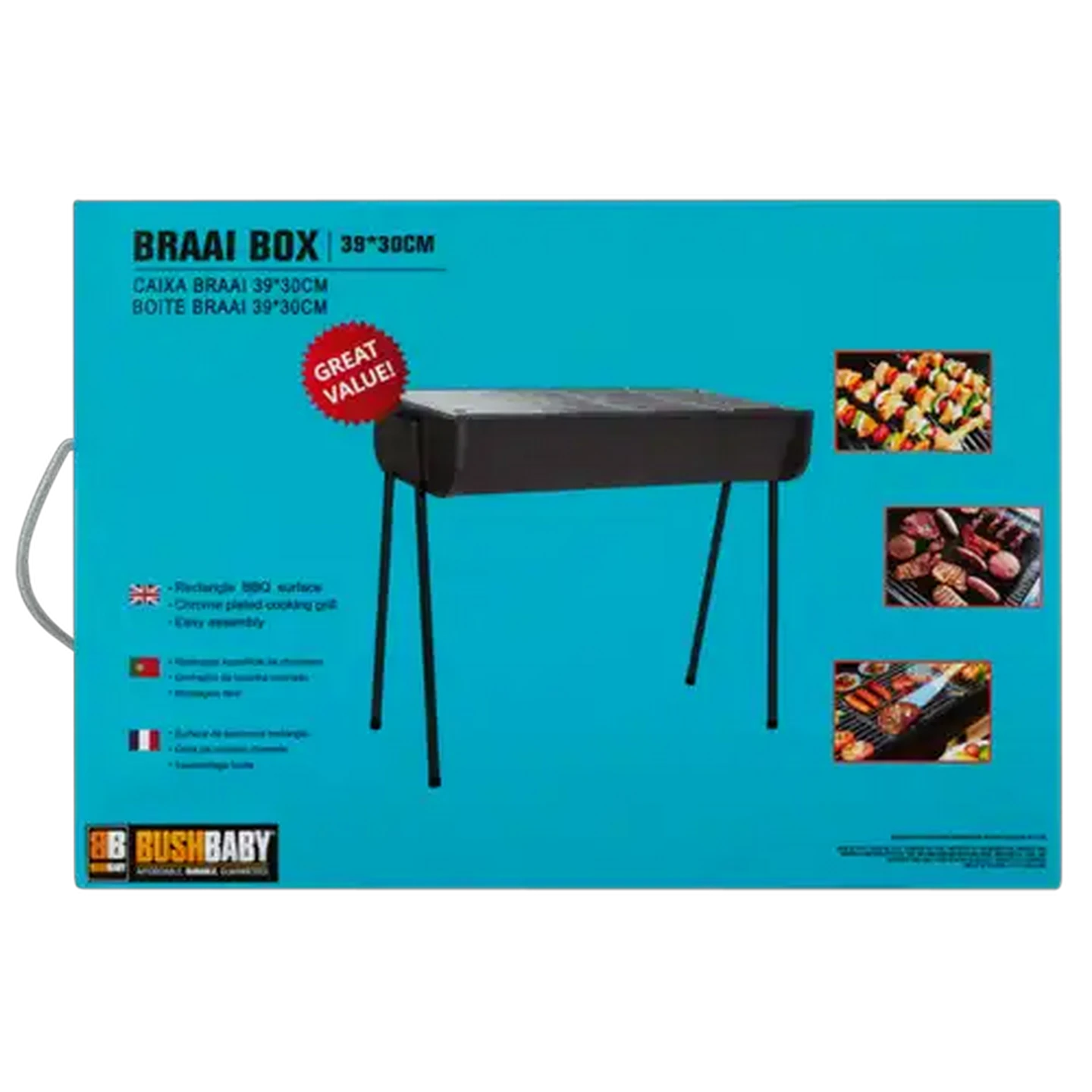 Image of Bush Baby Black Braai Box 390mm x 300mm