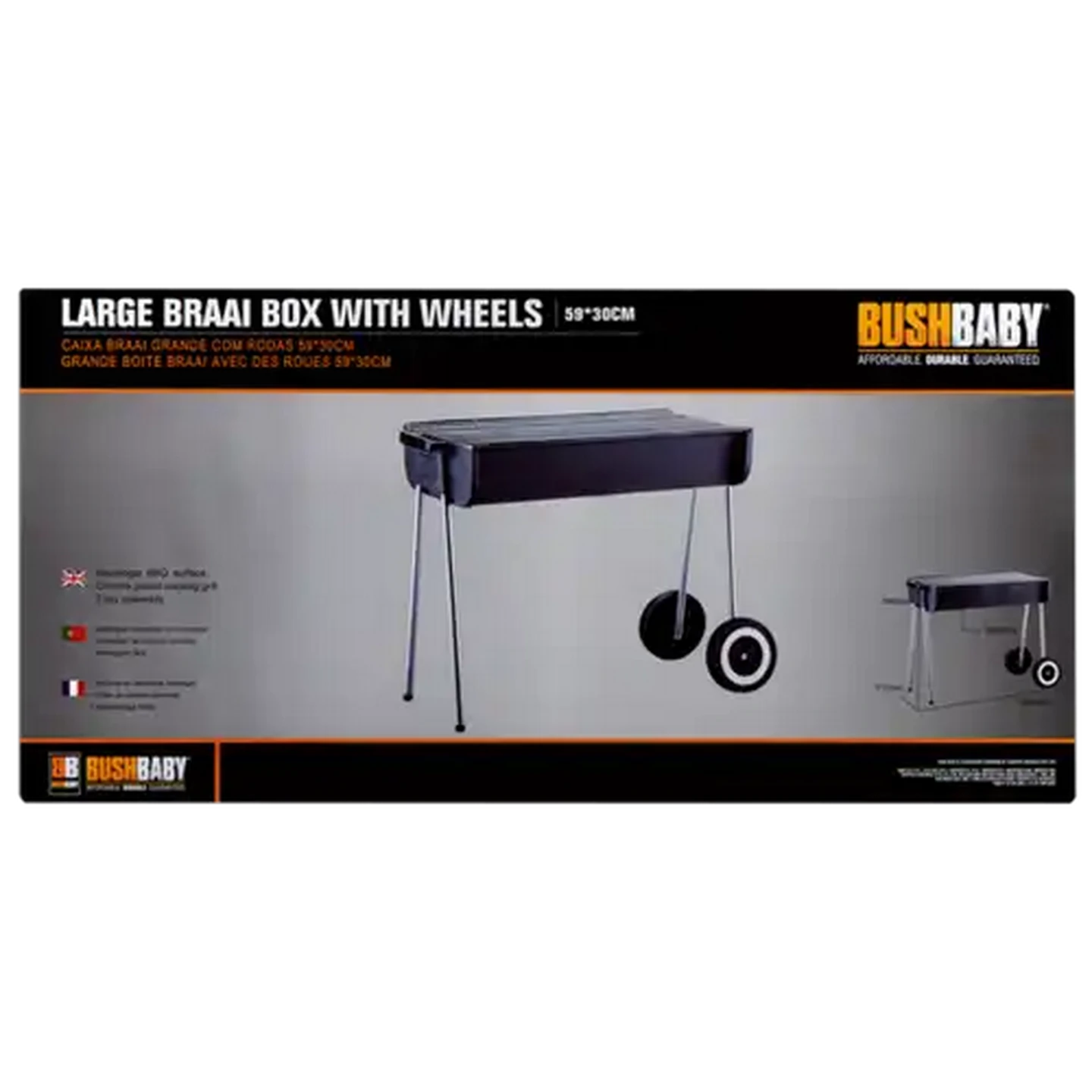 Image of Bush Baby Large Braai Box With Wheels 595mm x 310mm