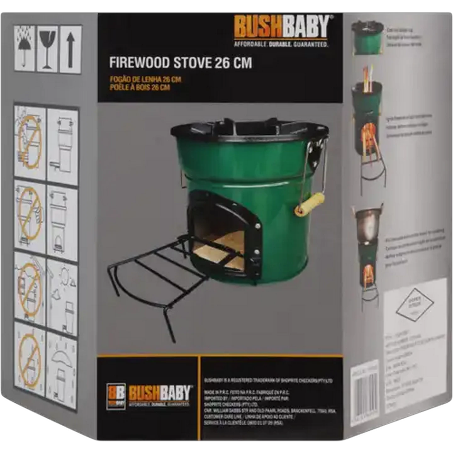 Image of Bush Baby Green Firewood Stove 26cm