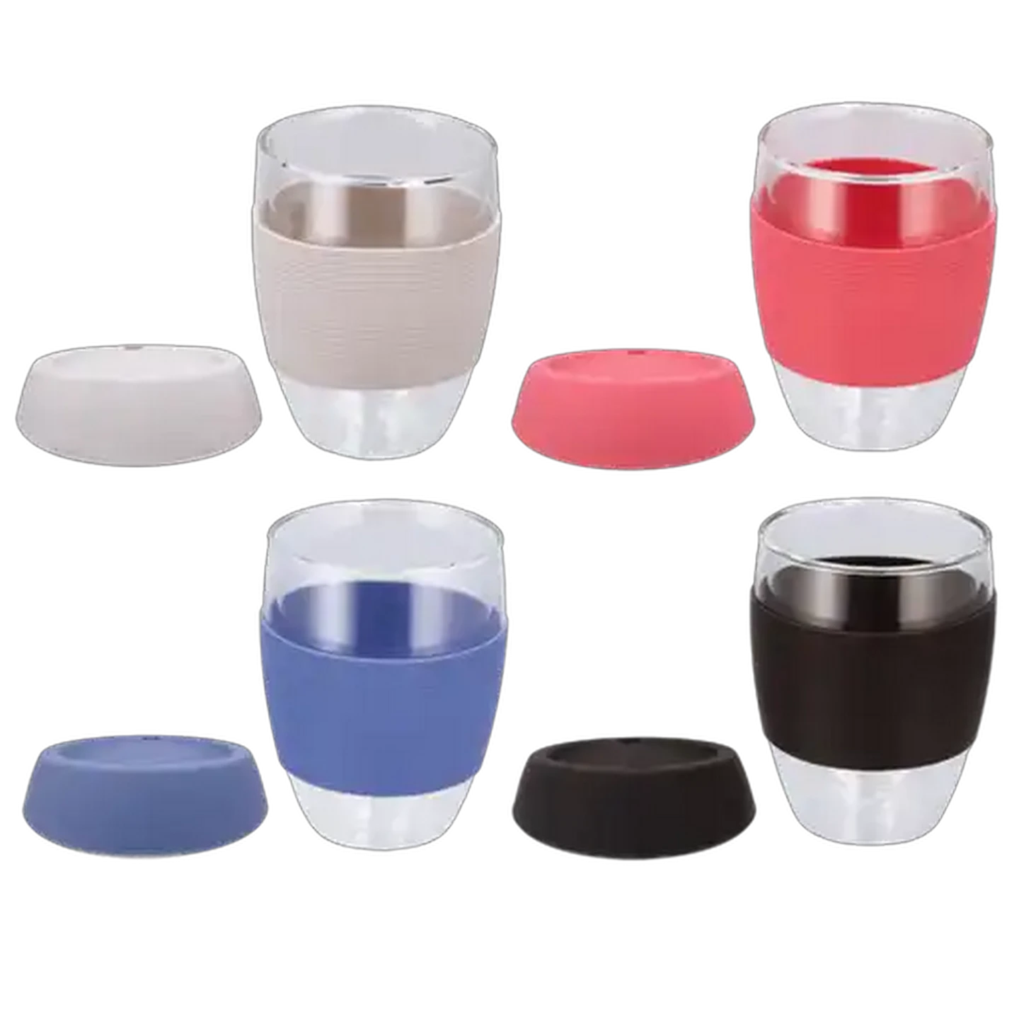Image of Vibrant Double-Wall Glass Travel Mug 350ml (Colour May Vary)