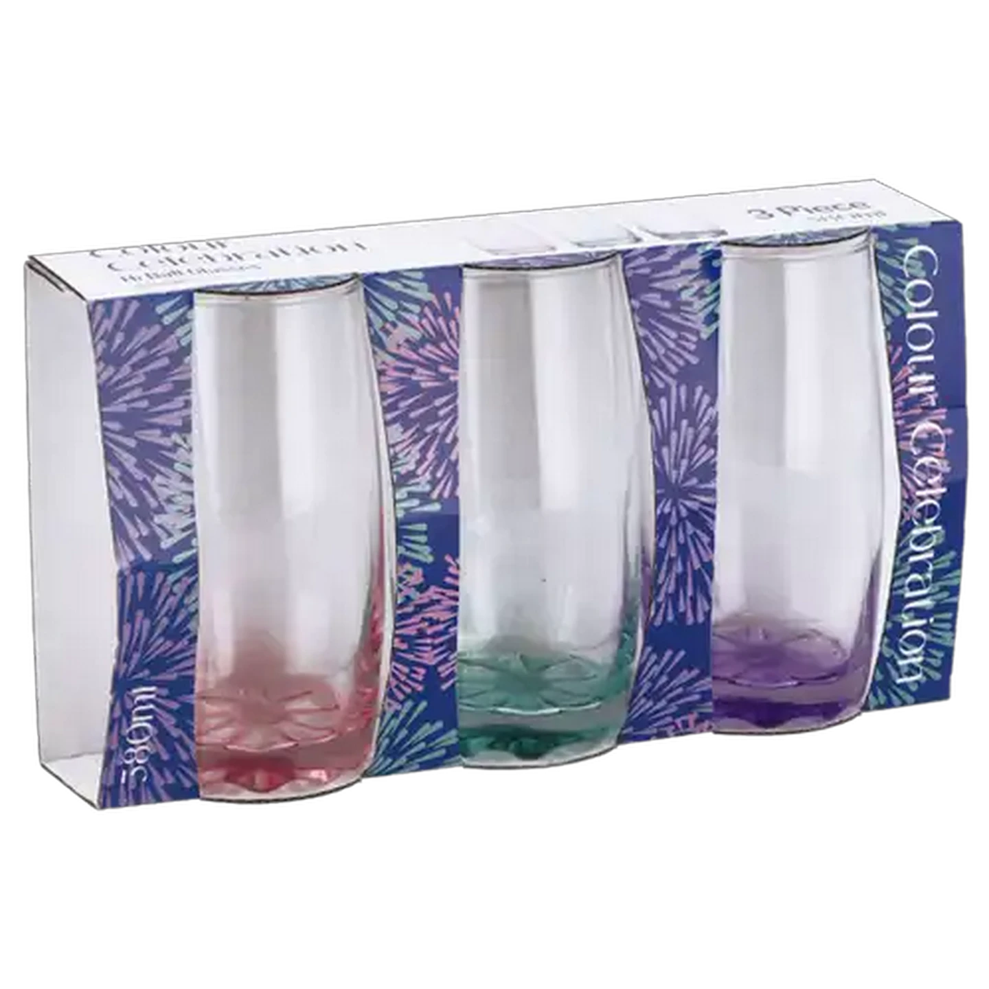 Image of Celebration Colour Highball Glasses 380ml 3-Pack