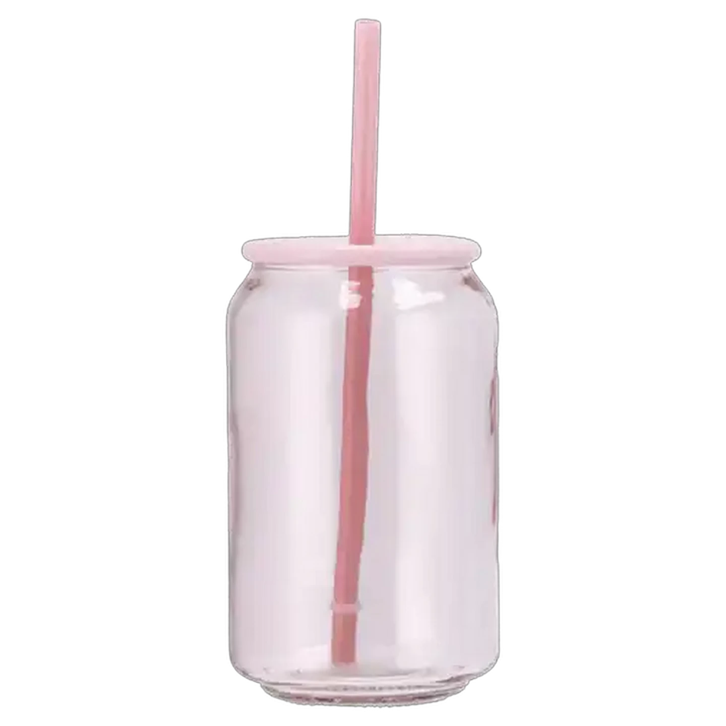 Image of Unbranded Pastel Glass Canister with Lid & Straw 450ml ( Assorted Item - Supplied at Random)