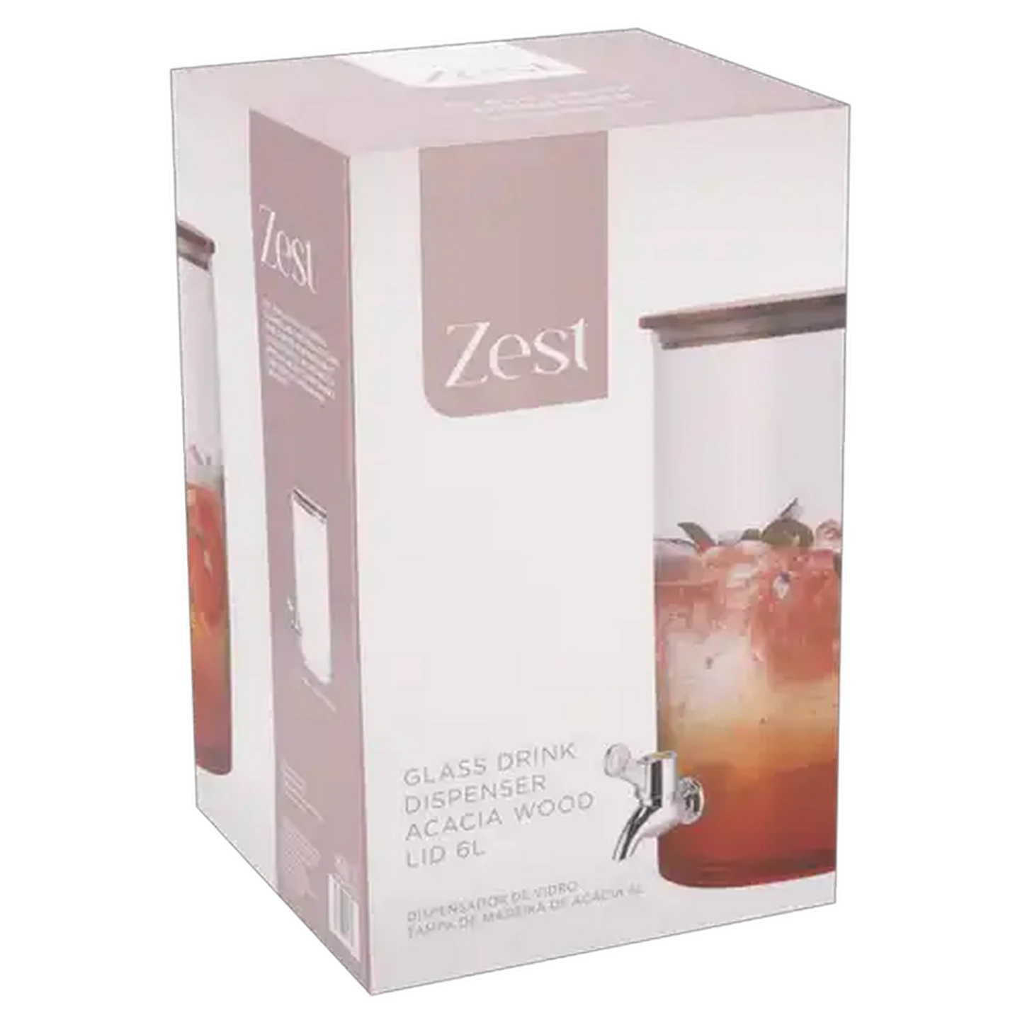 Image of Zest Glass Dispenser with Wood Lid 6.2L