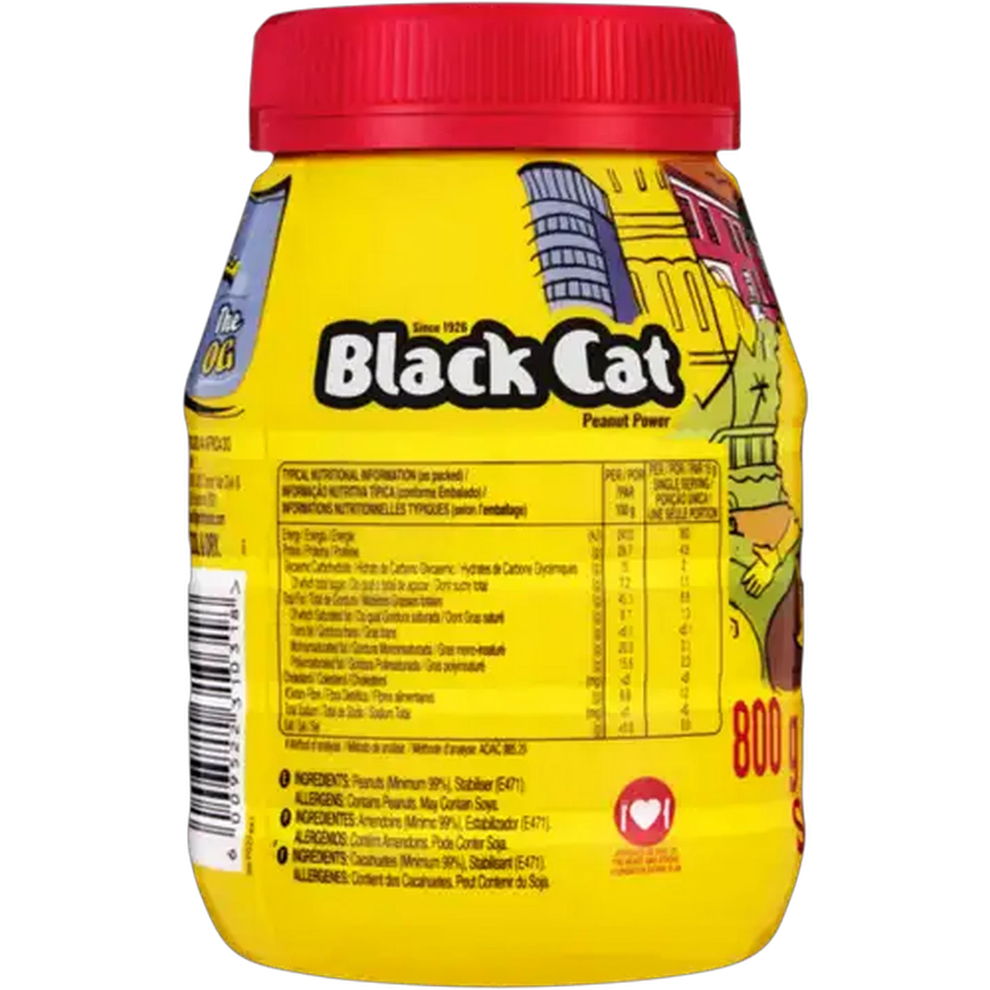 Image of Black Cat No Added Sugar and Salt Smooth Peanut Butter 800g