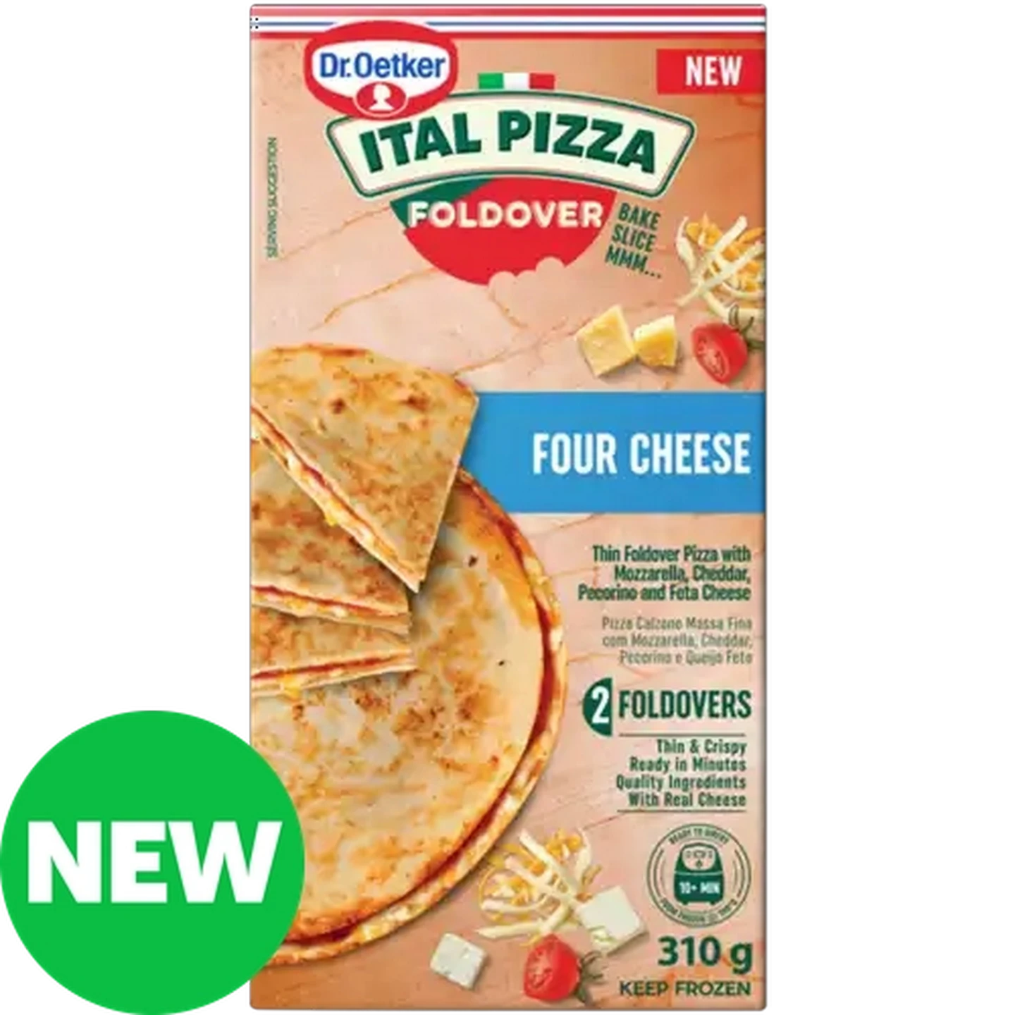 Image of Dr. Oetker Ital Pizza Four Cheese Frozen Foldovers 310g