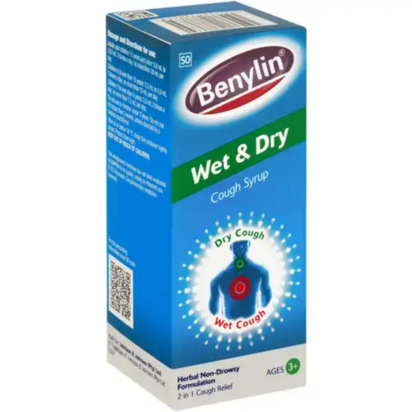 Image of Benylin Wet & Dry Non-Drowsy Cough Syrup 100ml