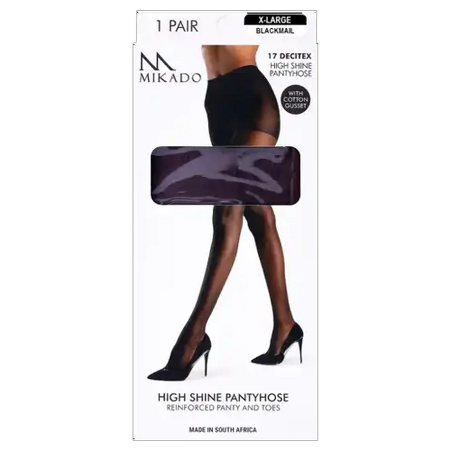 Image of Mikado Extra Large Black High Shine Pantyhose
