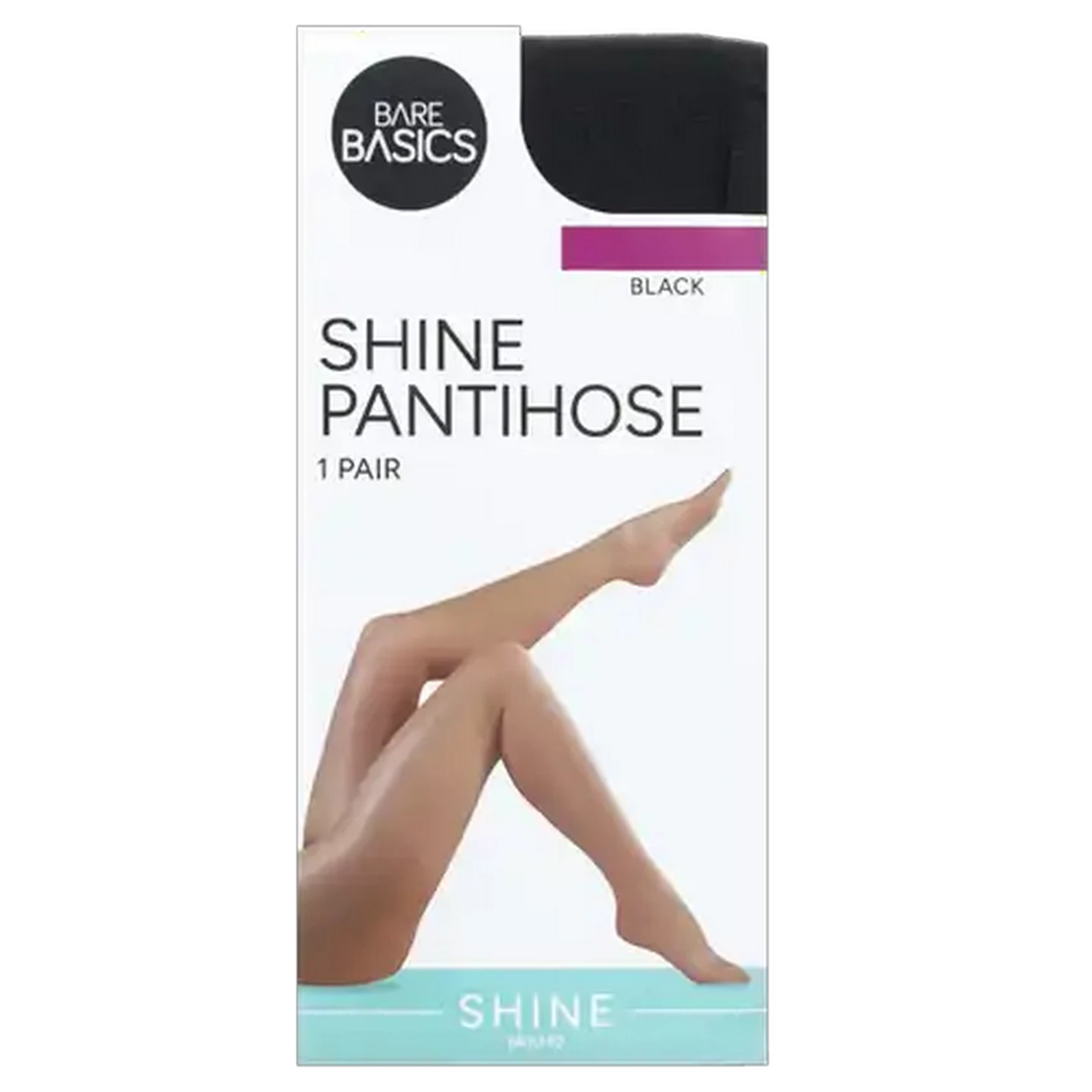 Image of Bare Basics Black Medium Shine Pantihose