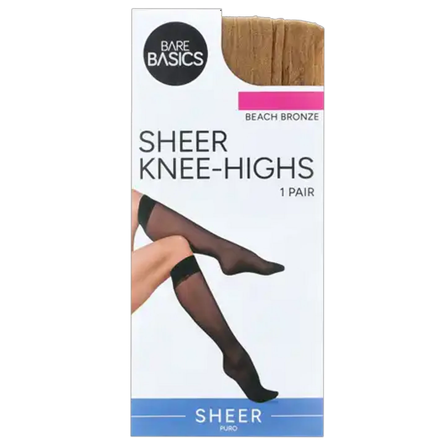 Image of Bare Basics Beach Bronze Sheer Knee Highs